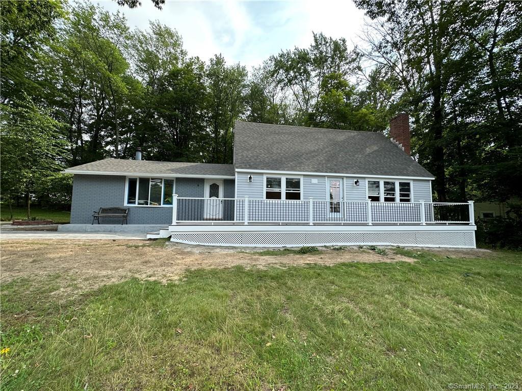 Another beautiful home remodeled in Conventry, Ct! New New New! New Septic, New bamboo floors, New roof, New full bathroom on the main floor with walk in shower and infinity drain! New built in shelving, New doors and New windows, New siding, New composite porch and railing on the front with custom walkway. New custom patio in the back. New kitchen with Granite counter tops and New cabintes with New island. New bathroom vanities with granite counter tops in both bathrooms.