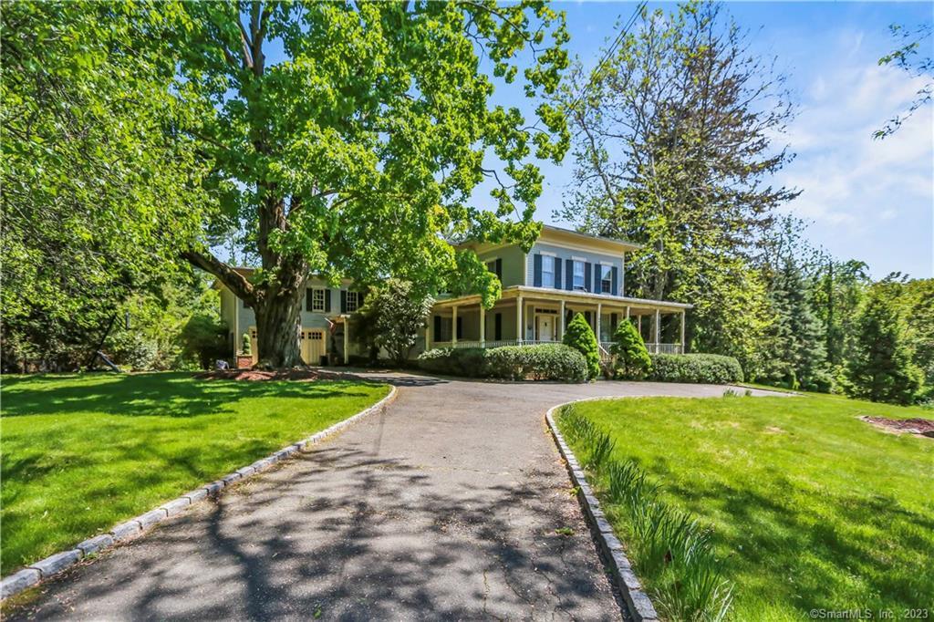 Presenting the iconic Greens Farms estate that has been loved & recognized by the community throughout the years, 342 Greens Farms Road. Set on 2+ majestic acres in the Greens Farms section of Westport (a rare find) this restored antique colonial backs up & is adjacent to the Audubon Christmas Tree Farm preserve. Once inside you will find 16 spacious rooms (3 bedrooms + Primary suite featuring xtra large walk-in closet & dressing room) each w/their own characteristics & charm, soaring ceilings, wide planked flooring, custom built-ins & mill work, 4 fireplaces, expansive full bar (commercial tap system, refrigeration & sinks w/ media room,(Phoenix Audio/Video projection tv system & bar tv's) walk-in pantry w/ commercial grade refrigerator, circular driveway, 6 car showroom heated garage, pool w/ pool house (dressing room w/ bathroom & indoor shower), hot tub, & outdoor kitchen. Lower level features great storage rooms + additional 2 car suite w/ walkout level to back yard acreage. As you enter the circular driveway & view the antique charm starting w/ the picturesque wrap around porch, bearing an 1861 plaque, you are immediately struck with a sense of uniqueness w/ a historical story. This idyllic estate presents countless options & opportunities to make this home your home. Ideally located in one of Westport's most sought-after neighborhoods w/ acres of non-buildable open space. Convenient to town, shopping, dining, train, beach, parks, schools & theatre. A true rare find!