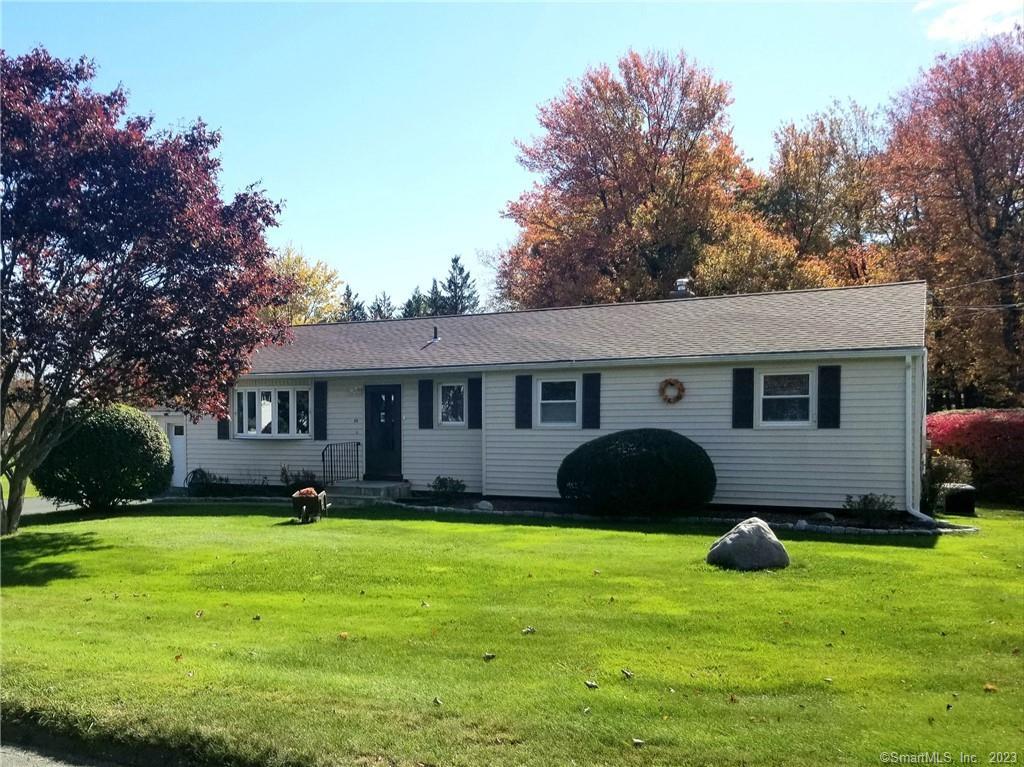 Oversize and very well cared for 7 room 3 bedroom 2 full bath 1866 SF handicap friendly ranch on a level lot with an attached 1 car garage in the Longmeadow area of Wolcott. Ideal home for one level living with a huge 15' X 23' family room addition with a vaulted ceiling and a 10' X 13' bedroom. Sliders to a private 12' X 24' rear deck and level back yard. Eat-in kitchen with new stainless steel appliances. L-shaped living room and dining room. The primary bedroom has a huge walk-in closet, a remodeled ceramic bathroom and can easily accommodate a king size set. Central air conditioning, hardwood floors, skylights, pellet stove, carefree composite decking with an awning and a large storage shed are some of the amenities. Move right into this great house in a great neighborhood.