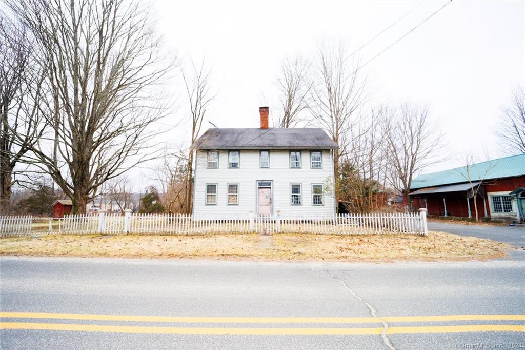 4 Bedroom 1.5 Bath Colonial Built in 1825 on 1.32 Acres with 2 Large Barns on the property. Interior has 4 fireplaces, eat in kitchen with walk in pantry, wide plank flooring through out. 1st floor has office and library area. 2 walk up attic areas that could be converted into additional living area. 2 large barns offer additional storage/ studio space or possible rental income. Needs some TLC but has the potential to become your home/business oasis. Walking distance to Good News Cafe or Ovens of France Bakery. Don't miss this opportunity to experience all of what Woodbury CT has to offer. THIS PROPERTY IS ELIGIBLE UNDER THE FIRST LOOK INITIATIVE WHICH EXPIRES 30 FULL DAYS ON MARKET. NO INVESTOR OFFERS UNTIL FIRST LOOK PERIOD EXPIRES. NO OFFERS REGARDLESS OF BUYER TYPE WILL NOT BE NEGOTIATED WITHIN THE FIRST 7 DAYS. FOR FINANCED OFFERS EMD TO BE 1% OR $1000 WHICHEVER IS GREATER/CASH OFFERS EMD TO BE 5% OR $5000 WHICHEVER IS GREATER. ALL OFFES SUBJECT TO OFAC CLEARENCE.