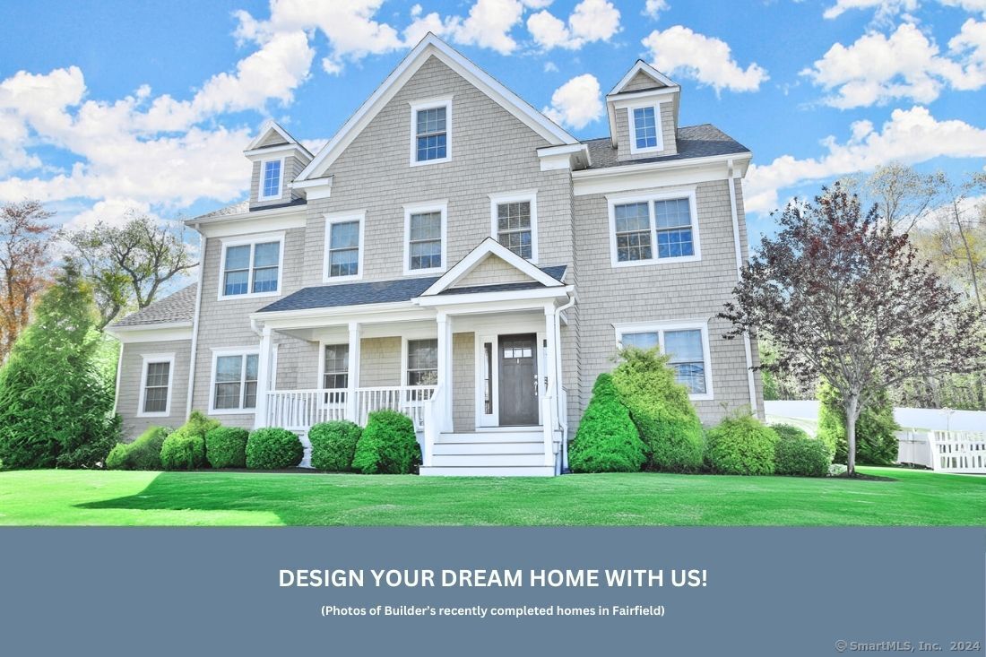 We are excited to unveil a wonderful opportunity to customize your Fairfield County dream home with a family-owned and operated HOBI Award-Winning luxury construction team. Construction begins soon! The site was handpicked for its beautiful open acreage, sought after location in Fairfield's lake area, award-winning school district and beautiful tree-lined street of well maintained homes. This custom crafted home will feature curated tile, countertops, lighting, high ceilings, and a custom trim package. The layout melds form and function with plenty of natural light, including a versatile FLEXroom (living, office, or playroom), expansive formal dining room, large walk-in pantry & butler's pantry leading to the kitchen and family room with gas fireplace and access to the rear yard/patio. The gourmet kitchen offers an expanded island, Thermador appliance package, and room for casual dining if desired. The impressive primary suite offers an oversized walk-in closet and Spabath. 3 addit'l bedrooms with walk-in closets, two sharing a Jack & Jill bath & the last an Ensuite. Second floor laundry. FINISHED LOWER LEVEL BONUS ROOM INCLUDED! Close to major commuting routes, restaurants, golf, tennis, and more! THREE CAR GARAGE OPTION. POOL OPTION. ELEVATOR OPTION. ADDITIONAL FINISHED LEVEL. Customize your dream home with us *photos are of this proposed plan, completed recently by builder* Agent related/One or more of the sellers is a Real Estate licensee.