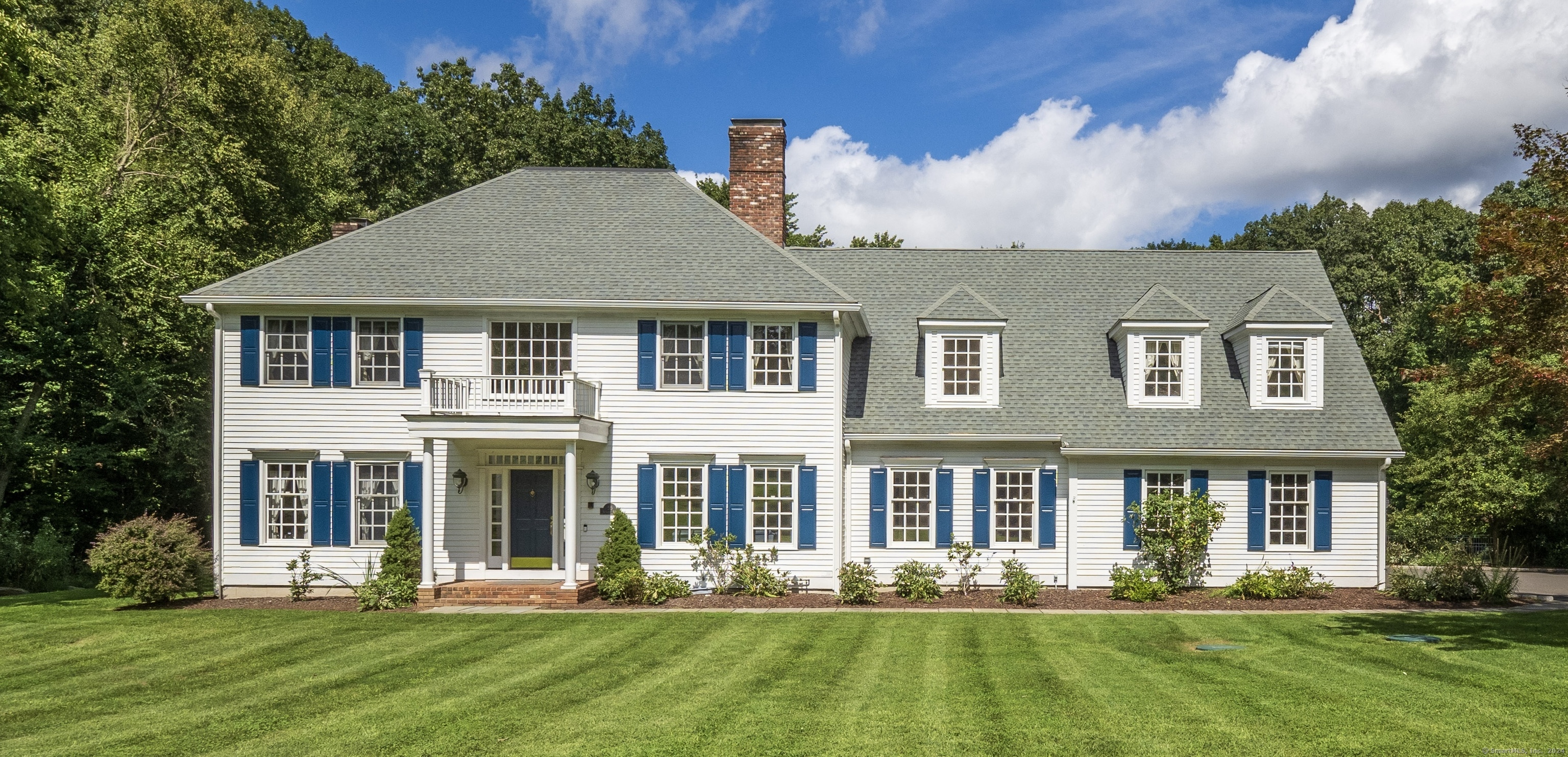 This stately colonial in prestigious Easton Woods offers endless opportunities year-round to entertain, relax and create memories. The 9+ ft ceilings give the first floor an open airy feel. Gather around the kitchen island, enjoy a fire in the family room or dine al fresco on the deck overlooking the expansive back yard. The oversized living room and dining room can easily accommodate holiday gatherings. Not to be missed is the optional first floor bedroom with full bath or perfect home office.  The second level features an inviting primary suite with fireplace and bathroom with 2 walk in closets. Three additional bedrooms and 2 full baths complete the upstairs. The finished walk out lower level not only has a home gym area, but a handsome wet bar and fireplace, an ideal spot for viewing favorite movies or sporting events.  Summer....move the activities outside with a swim in the heated pool, a game of horseshoes or a refreshment at the cabana bar. Whatever the weather, this home checks all the boxes.