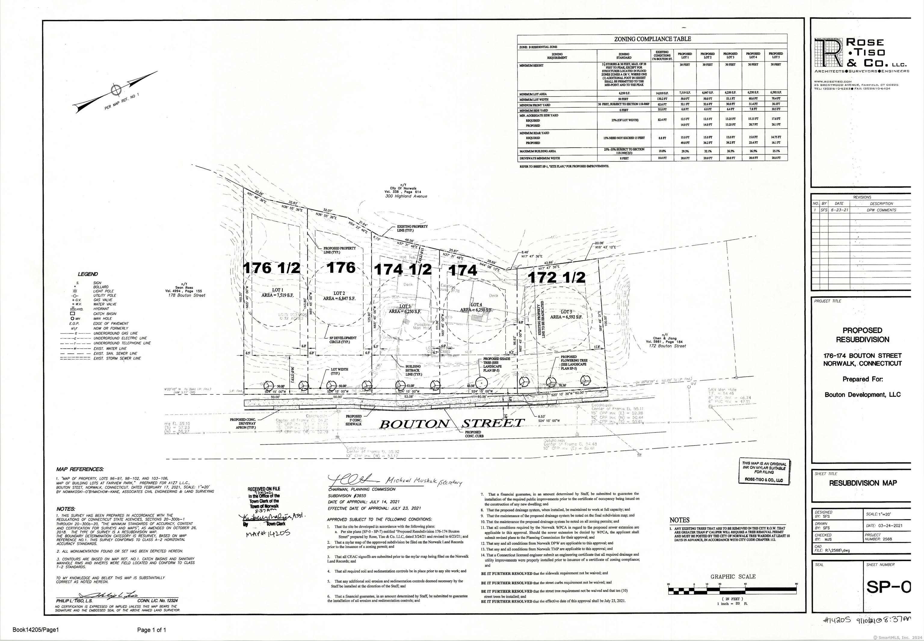 5 Lot Approved Subdivision for Sale. Shovel Ready. $150K per lot. $700K discounted price for all 5 lots. All 5 lots selling below City of Norwalk appraisal for $740, 000. Huge Profit Potential. Build your dream home and save lots of money. Early buyer has advantage to select from the 5 lots. All 5 lots approved for large homes with 2 car attached garage. Lots 172 1/2, 174, 174 1/2. 176 & 176 1/2 Bouton Street, Norwalk Map 14205 recorded with the Norwalk Town Clerk All engineering work done by Rose Tiso of Fairfield, CT All utilities including electric, city water, cable, sewer and Gas available. Owner financing with 30% down for all 5 lots only. Owner will consider partnering with a highly experienced builder. Builder must have equity. Owner has the ability to self-finance much larger projects. Reach out to Owner A1Z7 LLC