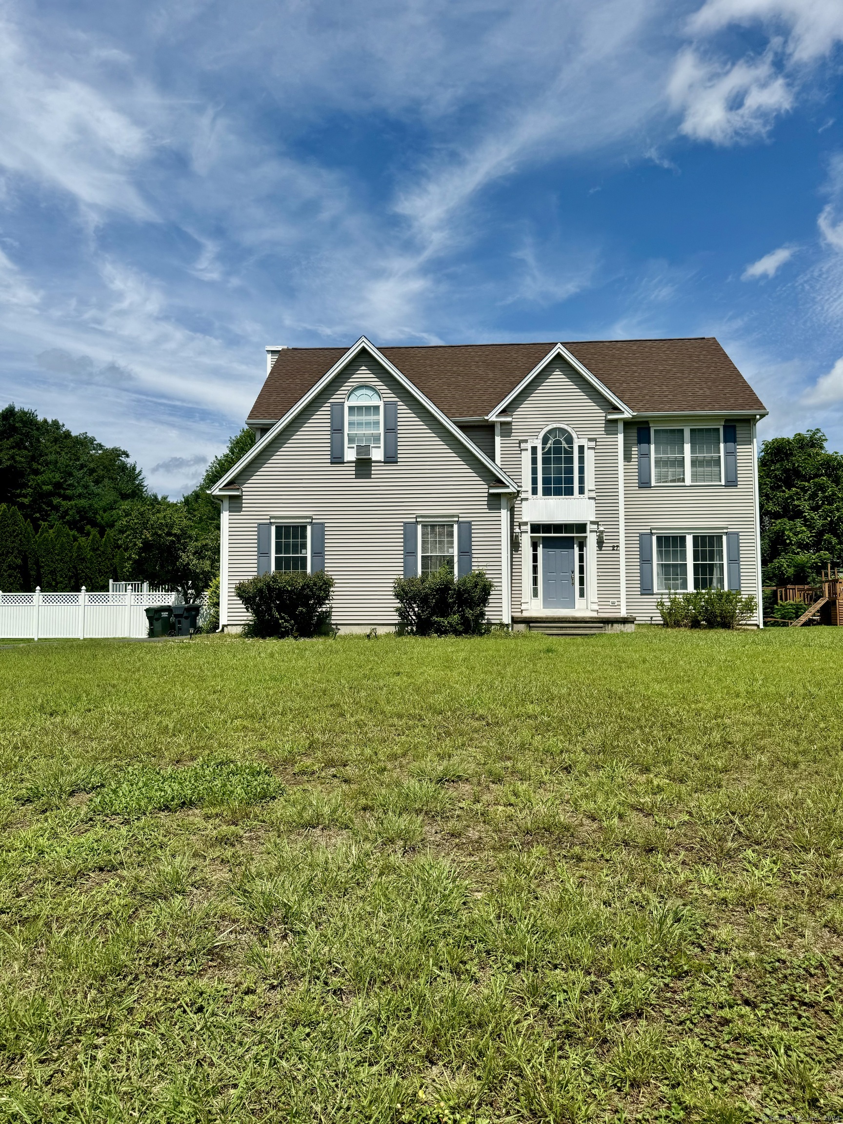 This solid and charming colonial, located in both a beautiful and desirable section of Southington awaits its new owners. Open space in concept and flooded with bright natural light, the main living space of this home is perfect for entertaining and modern day living. The natural gas fireplace with brick facade is perfect on cool nights, and newly installed luxury vinyl tile throughout the living room provides ease of maintenance. The kitchen is generous in size, with fantastic storage and counter space and the large peninsula serves as both a versatile workspace and quick place to eat. A formal dining room and half bathroom finish off the first floor space. Upstairs will not disappoint with a large, split floorplan providing privacy and an additional room that can potentially serve as a 4th bedroom. The spacious primary bedroom includes a walk-in closet and full bathroom including double sinks and jacuzzi tub.  Enjoy the additional space of your fully finished basement, which is the perfect location for your at-home gym, rec room, movie theater, the options are endless.  New AC Handler was installed July 2023. Basement was finished in 2005 and fully permitted. Deck was restored, sanded and repainted in 2022. Garage doors replaced in 2021. Excellent proximity to schools and shopping.