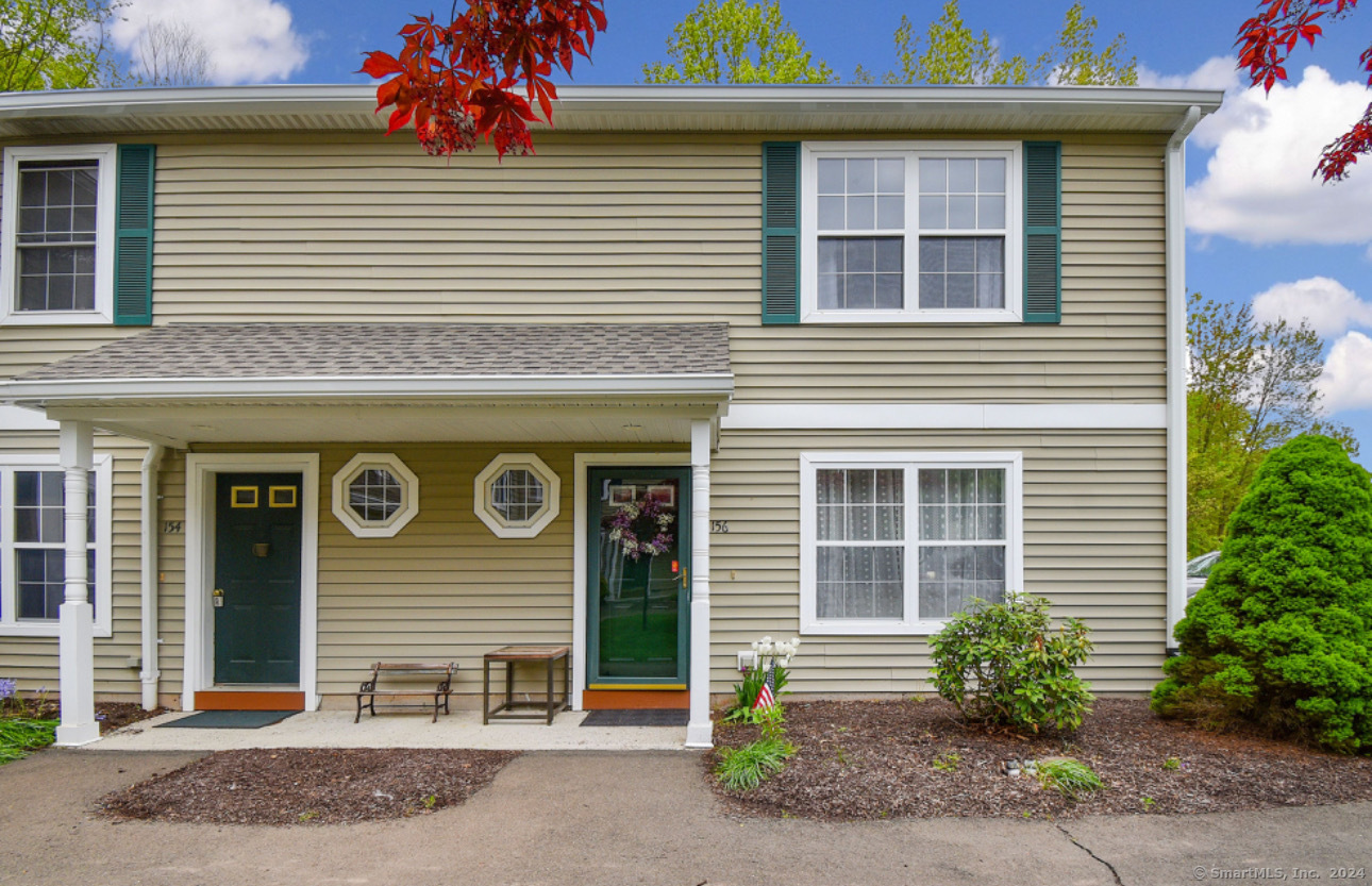 Welcome to this charming, newly renovated two-bedroom townhouse, perfectly situated in a central location that's both serene and convenient. This bright and sunny end-unit's first floor has been thoughtfully updated with stainless steel appliances, an open floor plan, and a cozy gas fireplace, making it ideal for entertaining! There's also a half bath with great storage. The second floor consists of the primary bedroom, featuring vaulted ceilings, a walk-in closet, and a beautifully updated en suite bathroom. The second-floor laundry is conveniently located at the top of the stairs! The second bedroom is generously sized and also has a full en suite bathroom. The mechanicals are located in the spacious third-level attic, which has the potential to be a finished living space (currently used for storage). There's no basement, but the unattached garage offers additional storage. Situated in a peaceful wooded area, you'll enjoy picturesque views of nature. Despite its tranquil setting, you're just moments away from the Merritt Parkway and historic downtown Wallingford. Economical and efficient, with affordable electric costs and gas heat, this townhouse is a must-see!