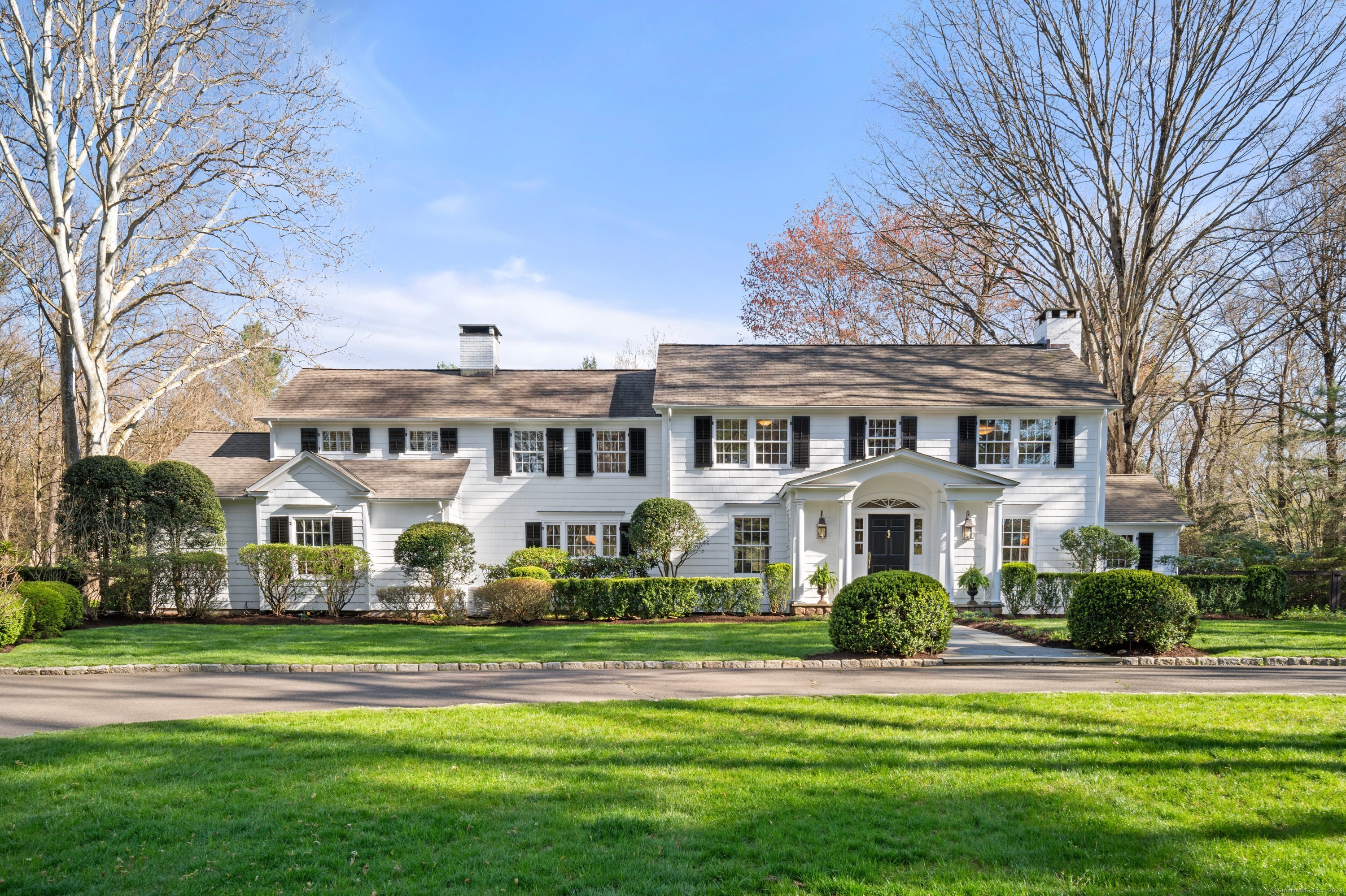 Classic Connecticut home available for rent. Set back the road with a gracious approach and curb appeal galore, this home is conveniently located 1 mile from Westport schools. Grand living while you shop for your permanent home or remodel your house. Gourmet kitchen with a marble island and cabinetry by Christopher Peacock. Primary suite with tremendous closets and a new primary bath. Additional 3 en-suite bedrooms all on 2nd floor. In ground pool with auto cover can be opened in for spring and summer. Generator. Available through July 2025