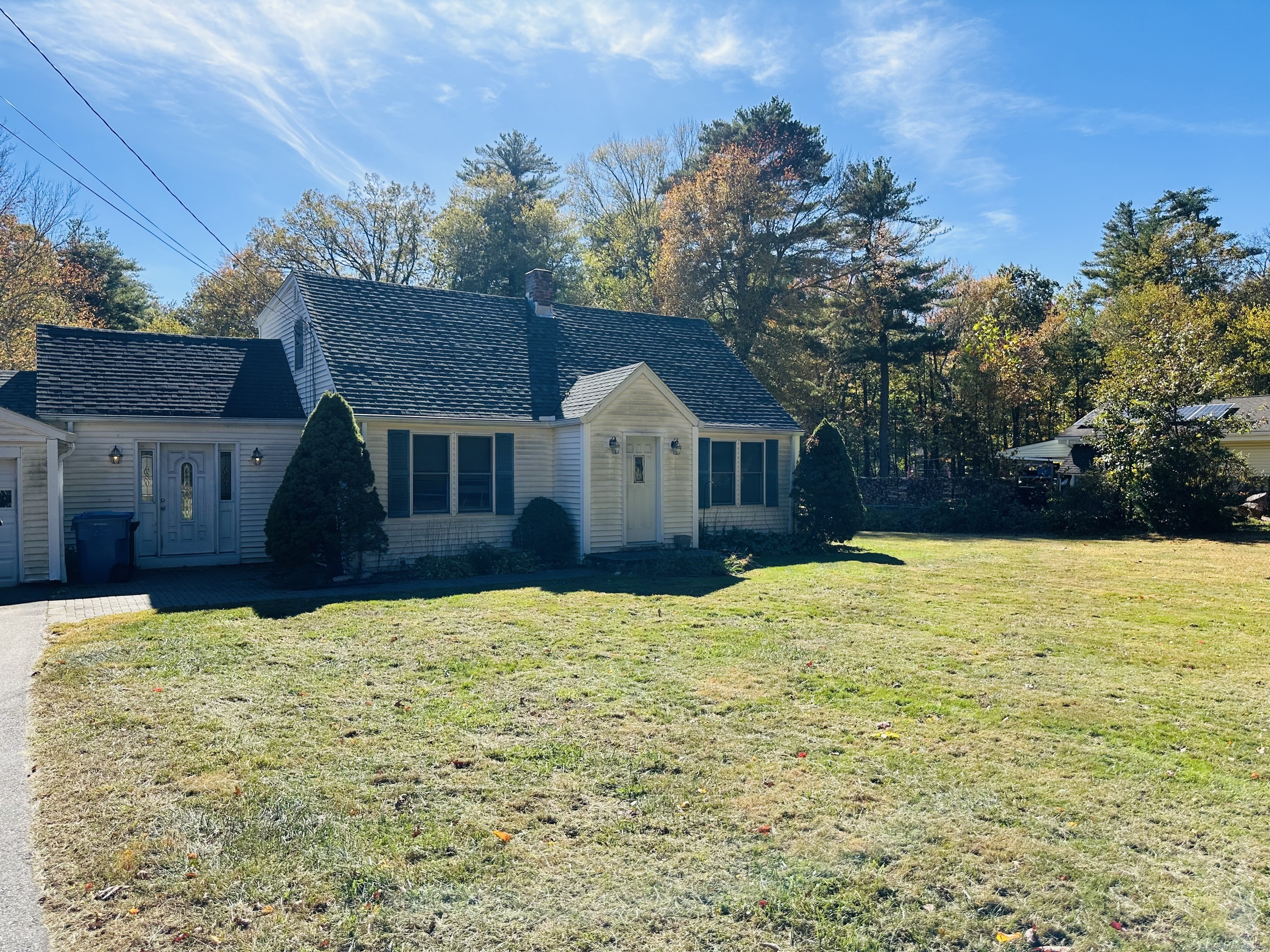 Home has three generously sized bedrooms, with two full bathrooms. Master bedroom on main level, additional two bedrooms on upper level. Living room leads to back deck which overlooks huge leveled yard. Eat in kitchen with separate dining area.