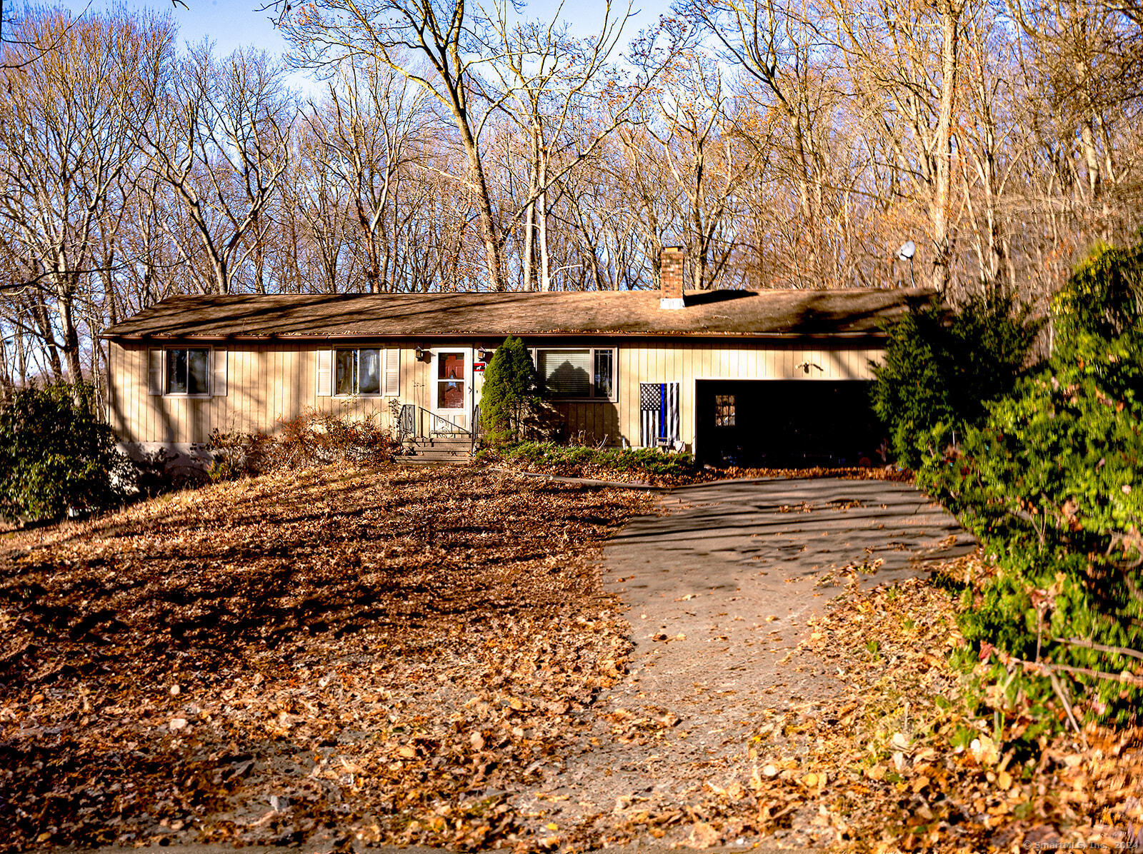 Nestled on over an acre of land along the scenic Colchester-Salem town line, this 3-bedroom, 2-bathroom ranch-style home is full of potential for those ready to add their personal touch. Boasting a spacious and practical layout, the home features a cozy fireplace in the living area, perfect for warm evenings, and central air for year-round comfort. A deck off the back provides a great space for outdoor relaxation, overlooking the expansive property that allows endless possibilities for gardening, recreation, or future projects. The partially finished basement adds valuable extra space that can be adapted to your needs-whether as a family room, home office, or guest suite. With some work, this property can be transformed into your perfect sanctuary. Don't miss out on this opportunity to create your dream home in a peaceful, sought-after setting. Schedule your visit today and imagine the possibilities!