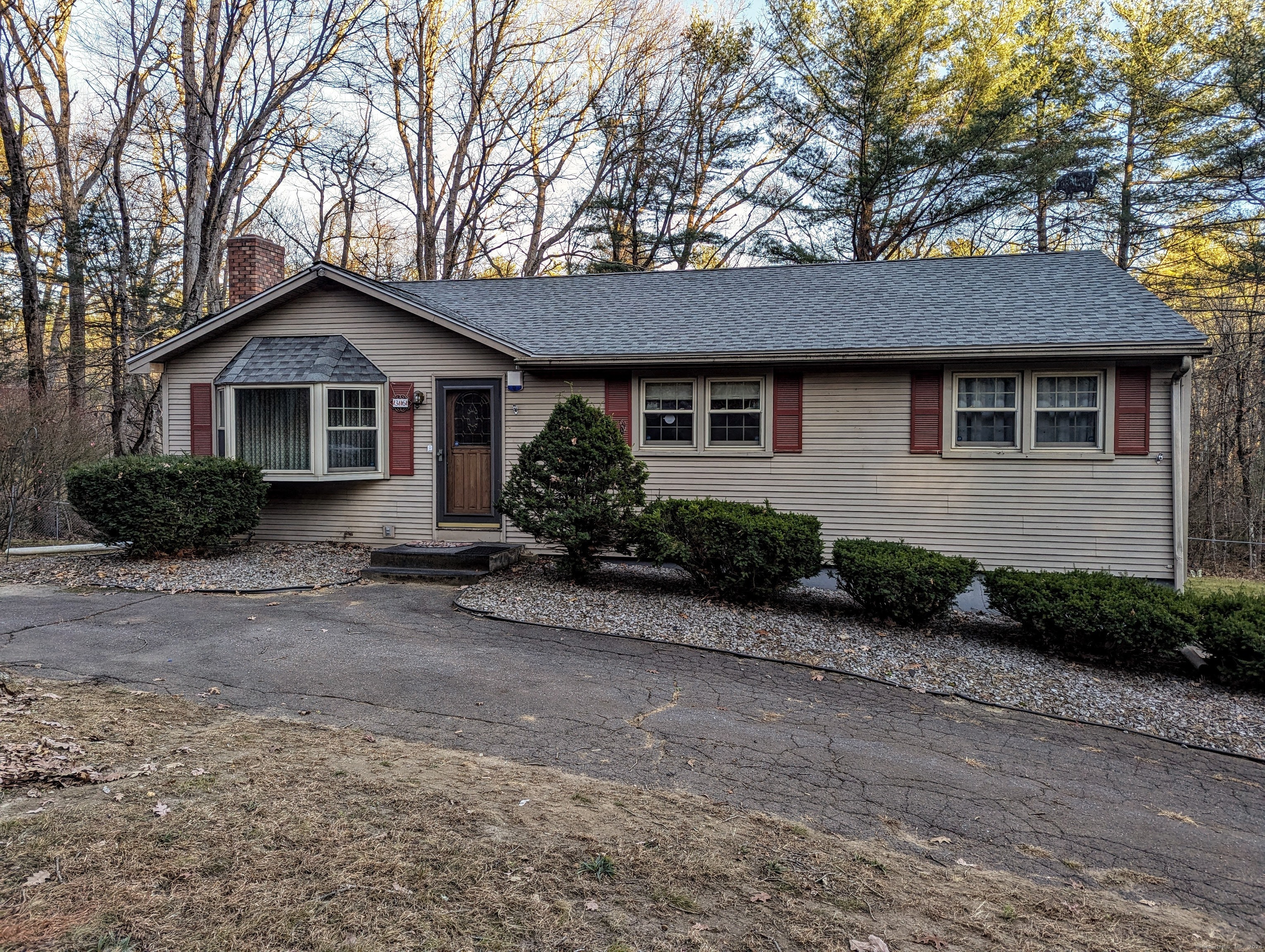 OPEN FLOW & SPACIOUS RANCH is BIGGER THAN SHE LOOKS! * NEW ROOF (2024), CHIMNEY (2024), BOILER (2019) WELL PUMP & WATER TREATMENT SYSTEM (2019) * *LARGE LIVINGROOM w/VAULTED CEILING & FIREPLACE w/INSERT * GENEROUS SIZED EAT-IN KITCHEN OPENS to DINING ROOM * BEAUTIFUL 1st FLR FAMILY ROOM w/VAULT CEILS, SKYLIGHTS & BEAMS * PRIMARY BR w/ HALF BATH * CAIR * 2 CAR GARAGE * SECURITY SYSTEM * EXTERIOR STORAGE UNDER FAMILY ROOM ADDITION