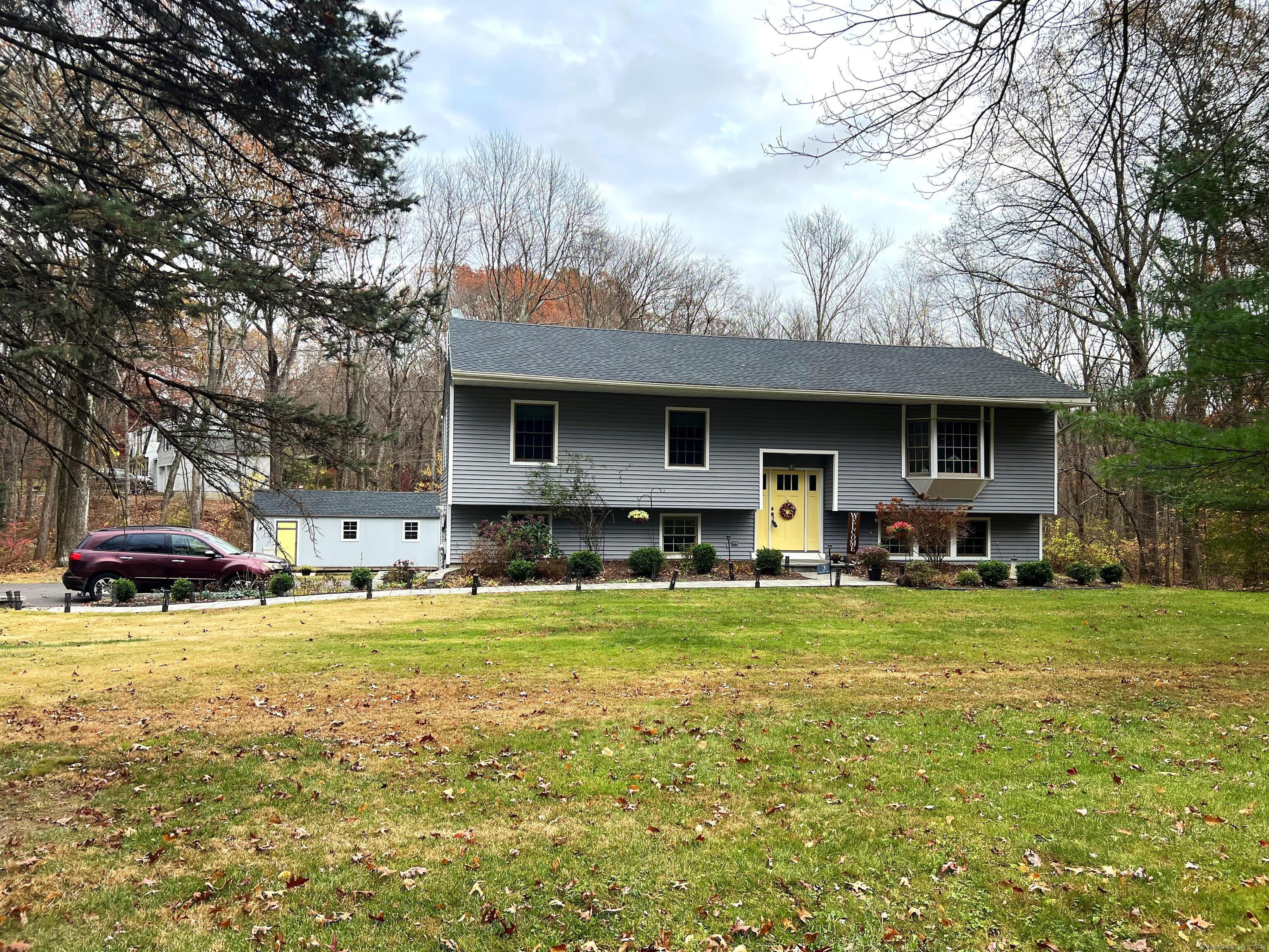 First time on market in bucolic Bridgewater! Beautifully updated Raised Ranch on a level corner lot in neighborhood setting. Interior updates feature remodeled kitchen with newer appliances and LVP flooring, updated bathrooms, hardwood flooring on main level, oak staircases, railings, trim, baseboard and freshly painted interior. Lower level has fireplace, sliders to patio, half bath, office/guest room with walk-in closet and a laundry room. Oil burner replaced in 2021 and new well pump in 2023. Exterior updates include roof, windows, doors, vinyl siding, gutters, walkway, patio, driveway, shed and an inviting upper level trex deck and railings . The IG 20x 40 vinyl liner pool is sold as-is. Truly move-in ready. Low town taxes. Town amenities include a pavillion, playground, tennis and pickleball courts, ball fields, walking path, hiking trails and town park on Lake Lillinonah. Home of the Bridgewater Country Fair. Don't miss this opportunity.