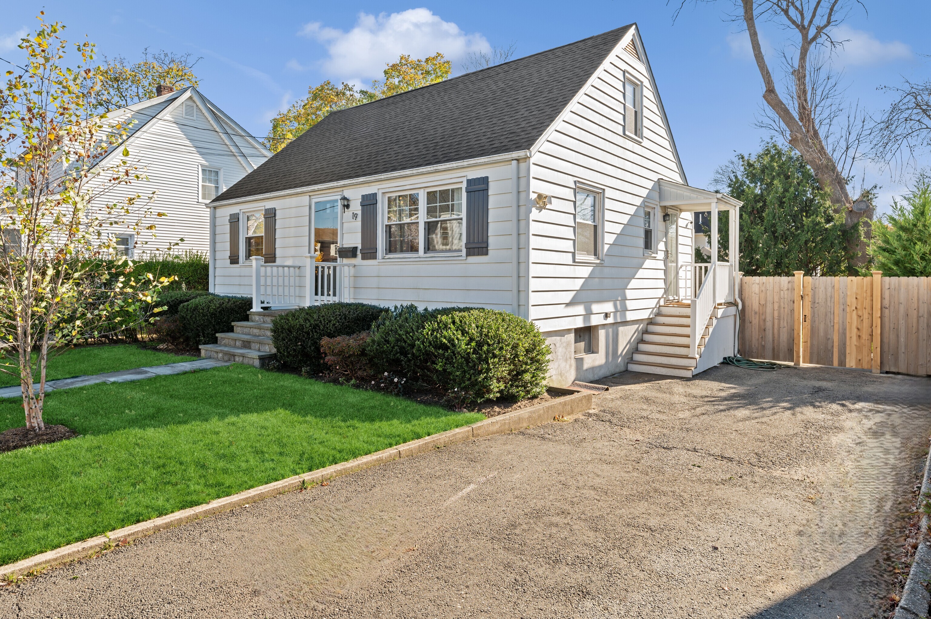 Discover your dream home nestled in the peaceful cul-de-sac of Glenbrook, where a move-in ready Cape Cod-style treasure awaits you! This splendid dwelling boasts four meticulously maintained bedrooms and two baths, all beautifully bathed in natural sunlight. The modern kitchen shines with gleaming quartz countertops and modern stainless steel appliances, effortlessly merging with the expansive open-concept dining and living area. Ascend to the second floor to discover two generously sized bedrooms, each offering abundant closet space, coupled with a full bath. This property also comes with an unfinished basement, which can be tailored to meet your specific needs. There is an abundance of storage space, making organization a simple task. The residence also includes a tankless hot water heater, a backup generator, and enhanced double pane windows. The added benefit of solar energy provides operational efficiency and considerable savings on electricity bills. The house's exterior reveals a spacious, fenced-in backyard and a level lot, perfect for outdoor pursuits or cultivating a verdant garden. With the convenience of I-95 and the Merritt Parkway nearby, your commute will be a breeze.