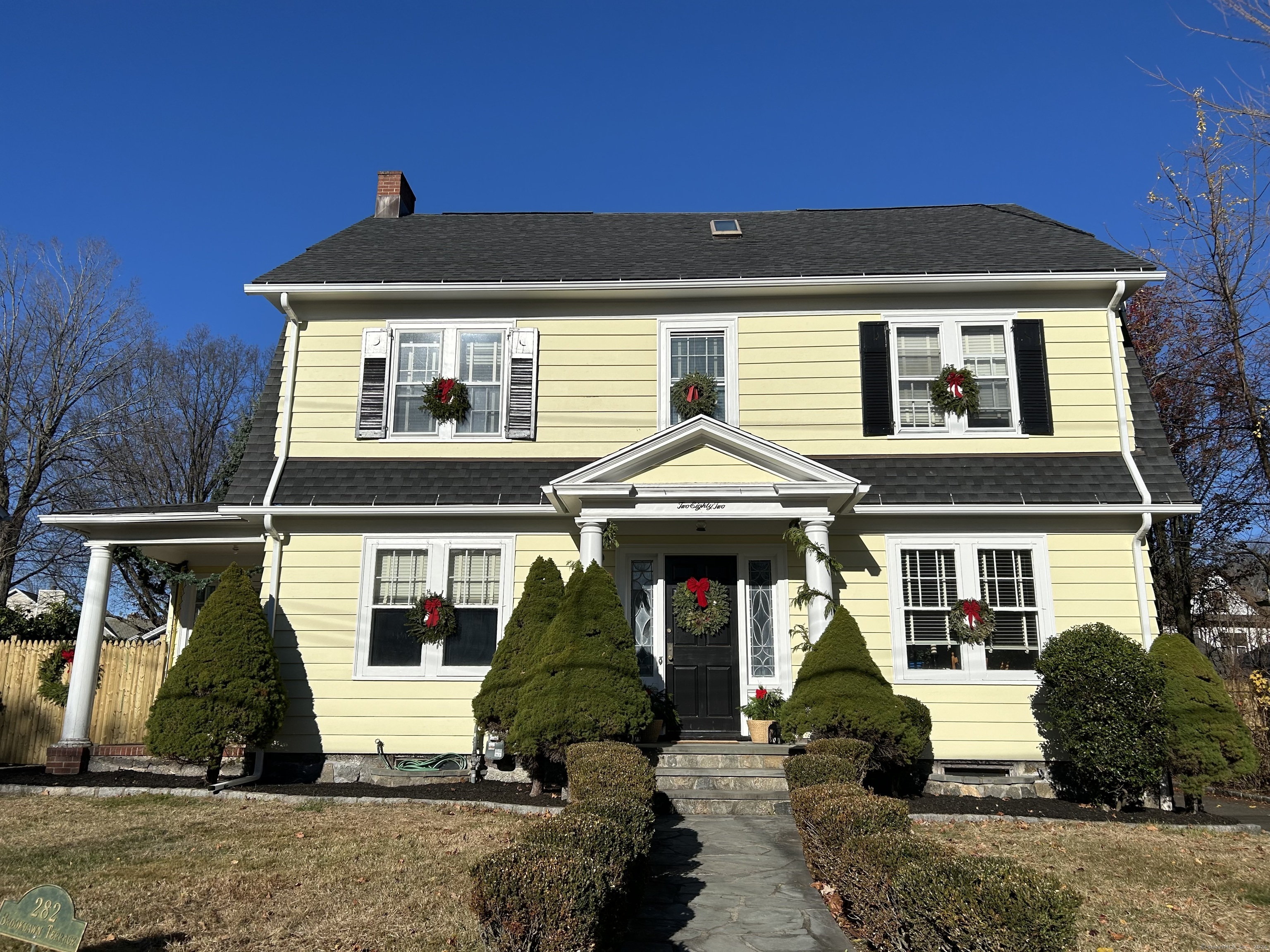 A Story of Timeless Charm in the Heart of New England. Imagine a home where history meets the present, where every corner whispers a story of warmth, family, and tradition. This classic New England colonial stands gracefully on a quiet, tree-lined street in one of the area's most sought-after neighborhoods. It's the kind of place where neighbors greet you by name, bikes are ridden till dusk, and the seasons paint the streets with beauty-from vibrant autumn leaves to sparkling winter snow. As you walk up the path, the home welcomes you with its symmetrical elegance and timeless charm. The front door, framed by delicate sidelights, opens to a world of possibility. Inside, sunlight dances across the hardwood floors, highlighting the craftsmanship of a bygone era. The living room, anchored by a gas-burning fireplace, invites you to sit down with a book or gather with loved ones as the fire crackles on a chilly evening. The formal dining room stands ready for holiday feasts and intimate dinners, while the timeless kitchen serves as the heart of the home, a place where generations can share recipes and laughter. Upstairs, the 5 bedrooms are serene retreats. The backyard is an oasis with an in ground pool surrounded by a beautiful flagstone patio, nestled within a new privacy fence. The home is equipped with new appliances, fresh paint, radiant heated floors in kitchen etc. If you've ever dreamed of storybook living, come to see where your story begins.