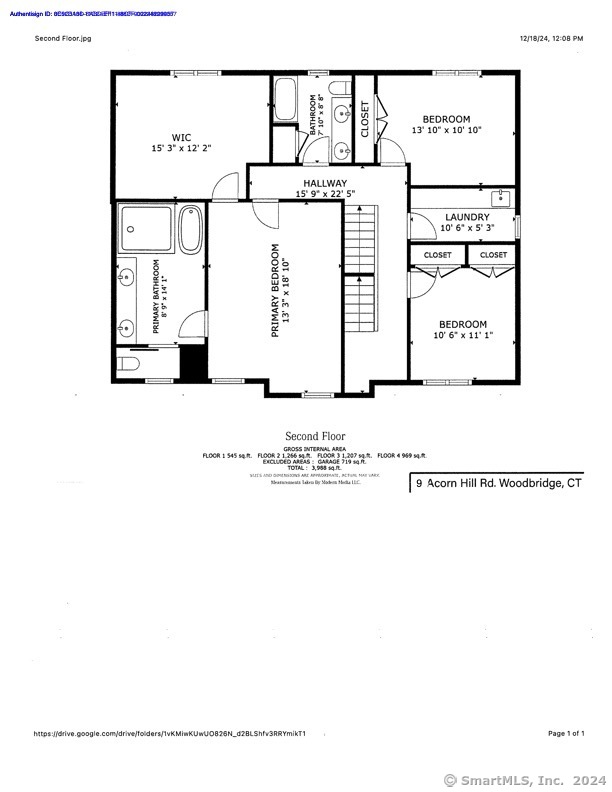 9 Acorn Hill, Woodbridge, 06525, 4 Bedrooms Bedrooms, ,3 BathroomsBathrooms,Single Family For Sale,For Sale,Acorn Hill,24060576