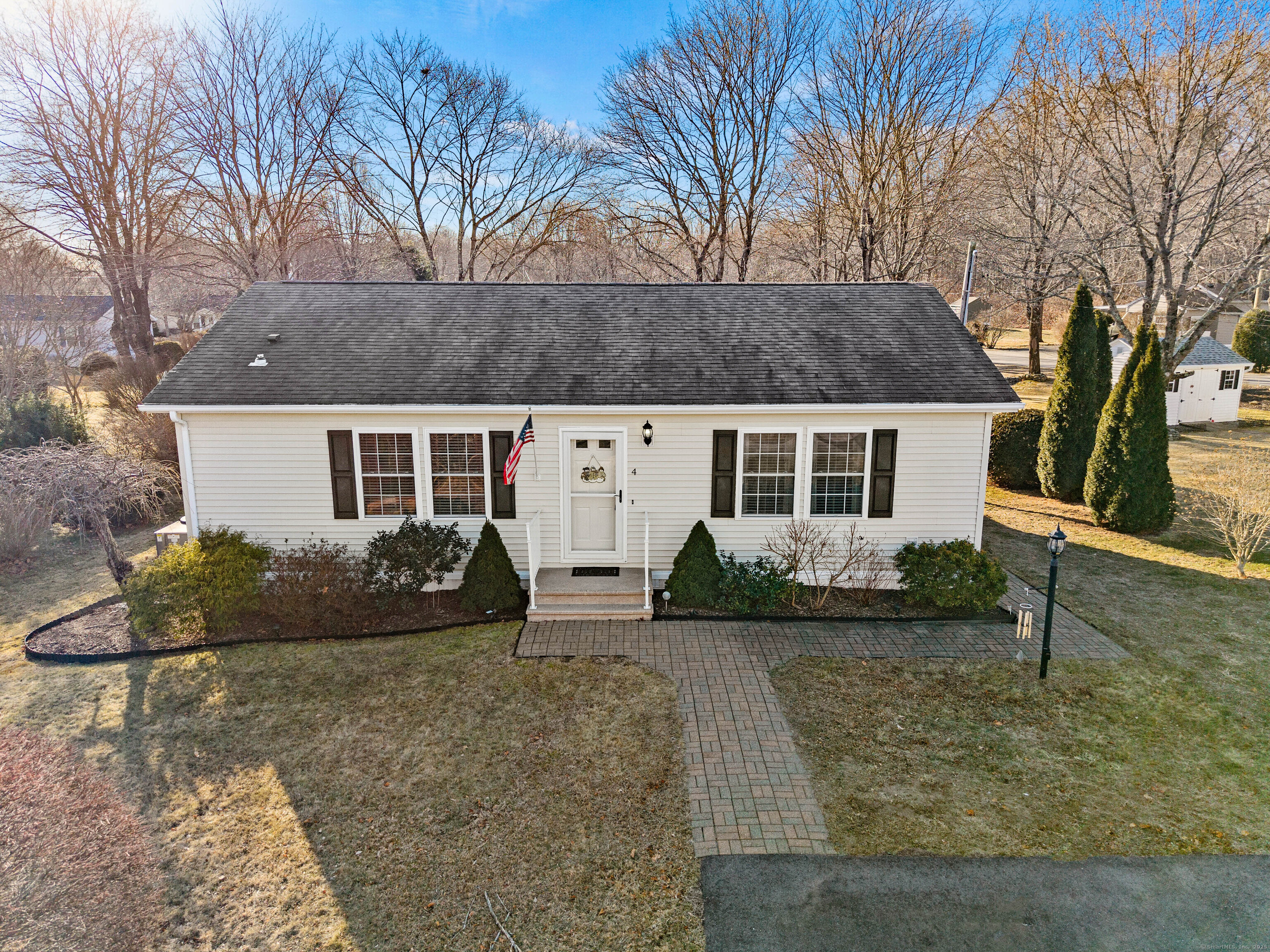 Nestled in Killingworth's sought-after Sun community, this meticulously maintained 2-bedroom, 1.5 bath ranch provides comfortable and easy living for those 55 and older. The home features a spacious family room and a large eat-in kitchen, perfect for entertaining or enjoying quiet meals. The primary bedroom boasts its own half bath for added convenience, while the second bedroom allows flexibility as a guest room or home office. Enjoy the charm of a cozy 3-season sun porch, ideal for relaxing with a good book or morning coffee. The additional storage shed adds a touch of character while providing extra storage. Residents of this vibrant community have access to fantastic amenities, including a pool and clubhouse, fostering a welcoming and active lifestyle. Sale subject to Sun community approval. Don't miss this opportunity to embrace peaceful, low maintenance living in an amazing community!