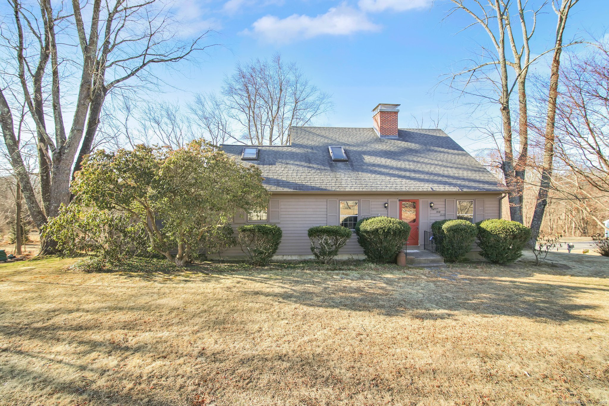 This charming 5-bedroom, 2-full bath Center Chimney Cape Cod-style home provides a blend of warmth and functionality. Nestled within beautiful stone walls for privacy, yet close to schools and playing fields and just a mile from the center of town, this home and its accompanying 2-bay Country Carriage Shed provides a picturesque setting in the lovely town of Coventry. Inside, the main level boasts an open floor plan perfect for entertaining, with a kitchen that flows seamlessly into the dining room and family room. A stunning addition featuring cathedral cedar beams elevates the space with a sense of grandeur. French doors lead to a delightful 3-season porch, offering stunning views of the tiered wrap-around deck(s) surrounding pool and creating an ideal retreat. The living room, complete with a cozy fireplace, adds to the home's warmth. Additionally, the main level includes two bedrooms (ideal space for a home-office as well) and a full bath, making it perfect for convenience and comfort. Upstairs, you'll find three additional bedrooms, another full bath, office/play room, and a walk-up attic for extra storage. The Walk-Out Finished Basement is another highlight, with a Laundry/Storage Room, Workbench, and a whole-house vacuum system. In addition to all these wonderful features, this home also provides private Hemlock Point District beach association rights on the beautiful Coventry Lake. Schedule a private viewing TODAY and experience the warmth and charm of this home!