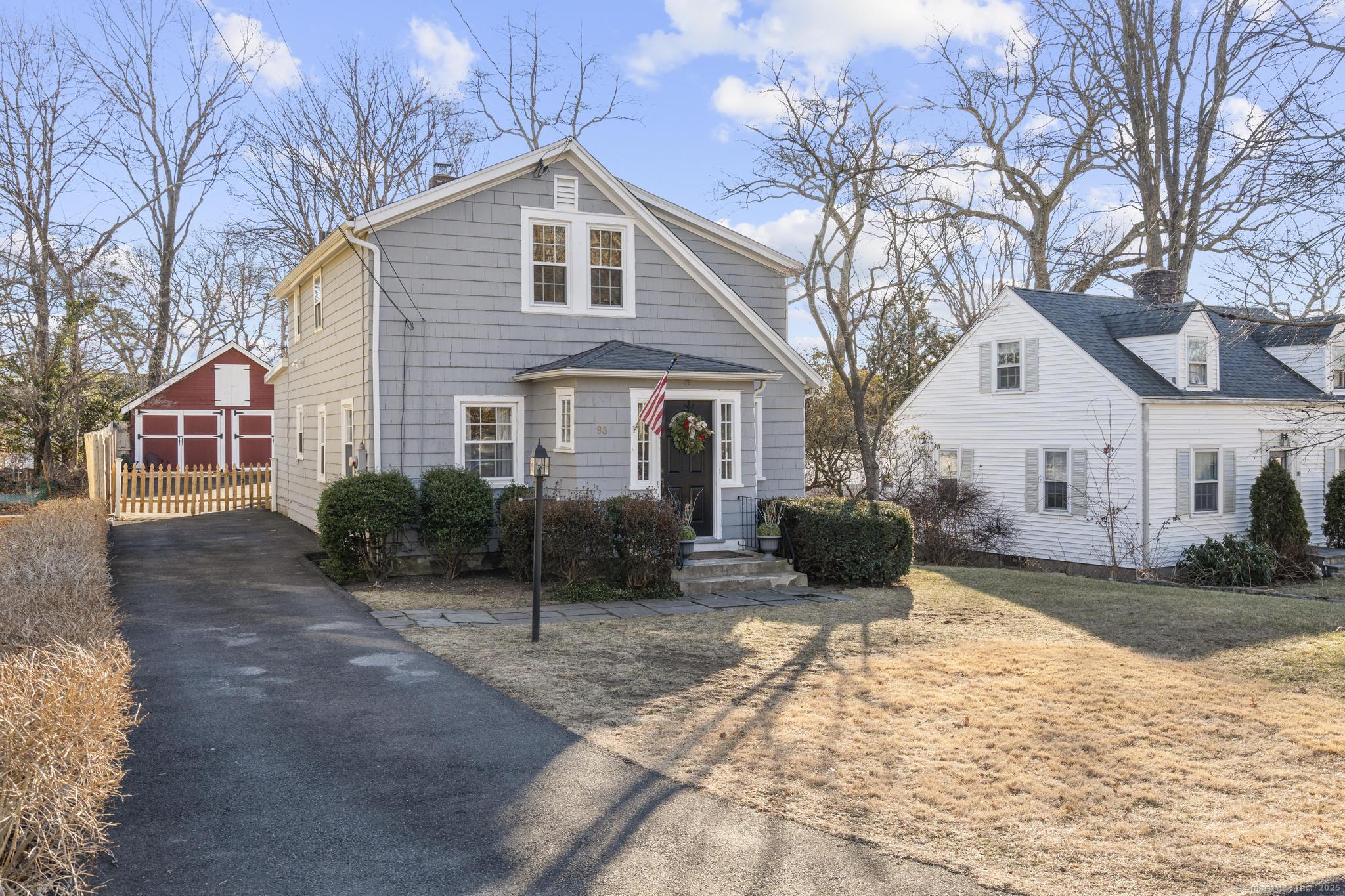 Welcome to 93 Dunn Avenue, a charming Colonial home filled with character and modern amenities. With its spacious rooms and classic design, this property has the perfect combination of comfort and functionality. Located in a highly desirable Stamford neighborhood, this home is close to everything you need - schools, shopping, dining, and transportation! Key Features: First Floor: Hardwood floors throughout, Half bath, Formal Living Room with plenty of natural light, Formal Dining Room perfect for entertaining, Large Eat-In Kitchen featuring skylights, bringing in extra light and space, leading into a large Family Room, Separate Laundry Room conveniently located off the kitchen, Easy access to the deck and backyard. Second Floor: Three generously sized Bedrooms, with two featuring custom closets for added storage, large Full Bathroom,  Additional Highlights: Large Full Basement has ample storage space or potential for finishing, Fenced-In Level Yard perfect for outdoor activities, gardening, or relaxing, Deck for al fresco dining and entertaining, Detached 2-Car Garage/Barn, providing additional storage or workspace, Plenty of Off-Street Parking.