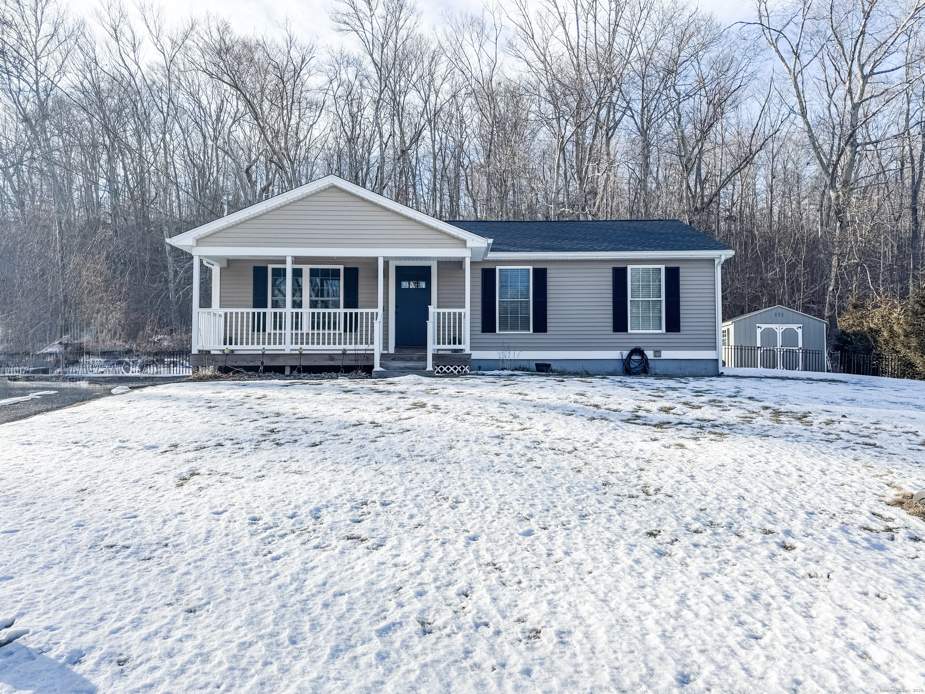 Welcome to this one level ranch home! This tastefully redone home is 3 bedrooms and one full bathroom. Meticulously maintained home. Nicely updated kitchen, bathroom and flooring through out the home. NEW CENTRAL AC & NEW heating system. Cute front porch to enjoy your cup of coffee & a large back deck that is great for entertaining! Large shed is included. Large partially finished basement! Newer septic system! Move in ready!