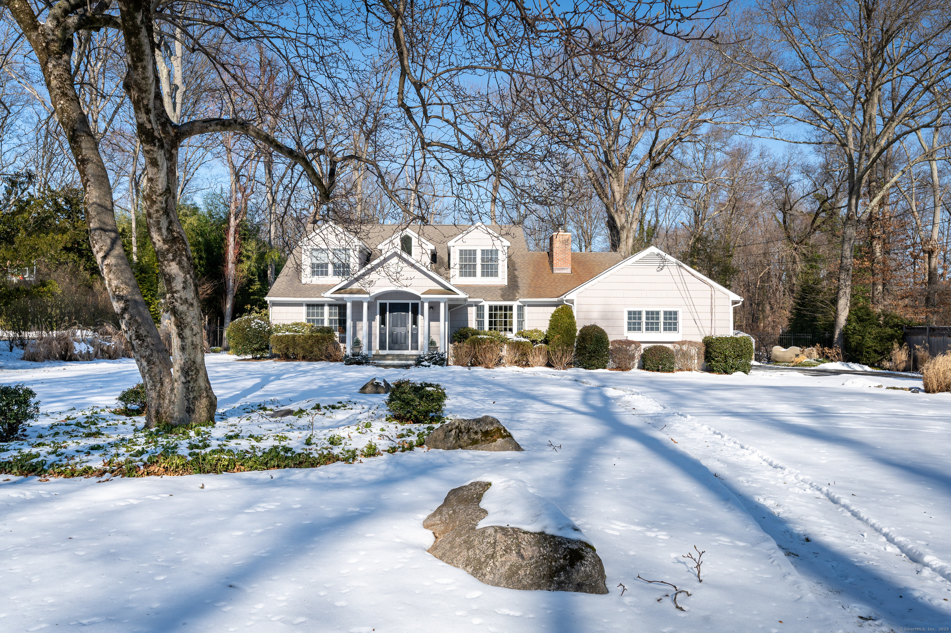 This wonderful Westover home has 5BR & 4B with a flexible floor plan to match the needs of its new owner! An abundance of natural light surrounds the interior while professional landscaping highlights an expansive deck offering a backyard retreat. The kitchen w/ family room has vaulted ceiling, fireplace, ceiling fan, radiant heated flooring, and a wall of windows w/ sliders to deck and Endless Pool! The 1st flr has an en suite guest room & an additional BR & full bath & enviable laundry room/gym space. The 2nd flr has a primary suite plus 2 BR (1 currently an amazing w/in closet) and a hall bath. Impeccably maintained, this home has city water & sewer, 3 zone heat/AC, an irrigation system, skylights and is fully fenced. Minutes from train, I95 & Merritt, the location of 114 Blueberry is perfect! Come & see this special home; you will not be disappointed.