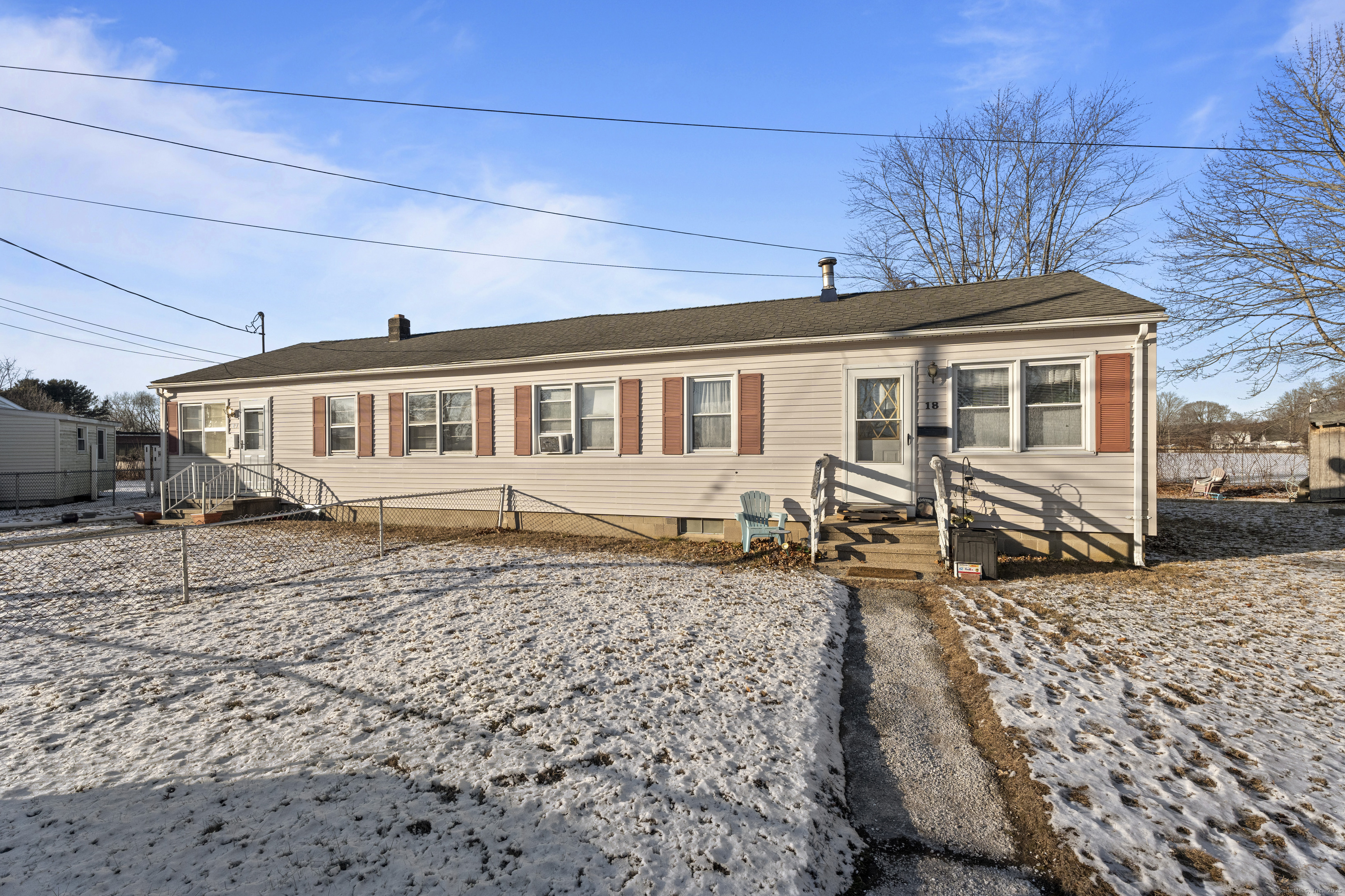 Side by Side duplex - A little bit of elbow grease can go a long way! Minimal rent history on this property as it was family owned and occupied. Cul de sac setting, each 2/3 bdrm unit has an open floor plan, washer/dryer hookups. Full basement on the one side only (17), crawl space on 18. Great opportunity for someone looking to subsidize their mortgage. Convenient drive to Navy base, EB or downtown Mystic. Home being sold as is. Estate/minimal information. Floor plan and pictures online.