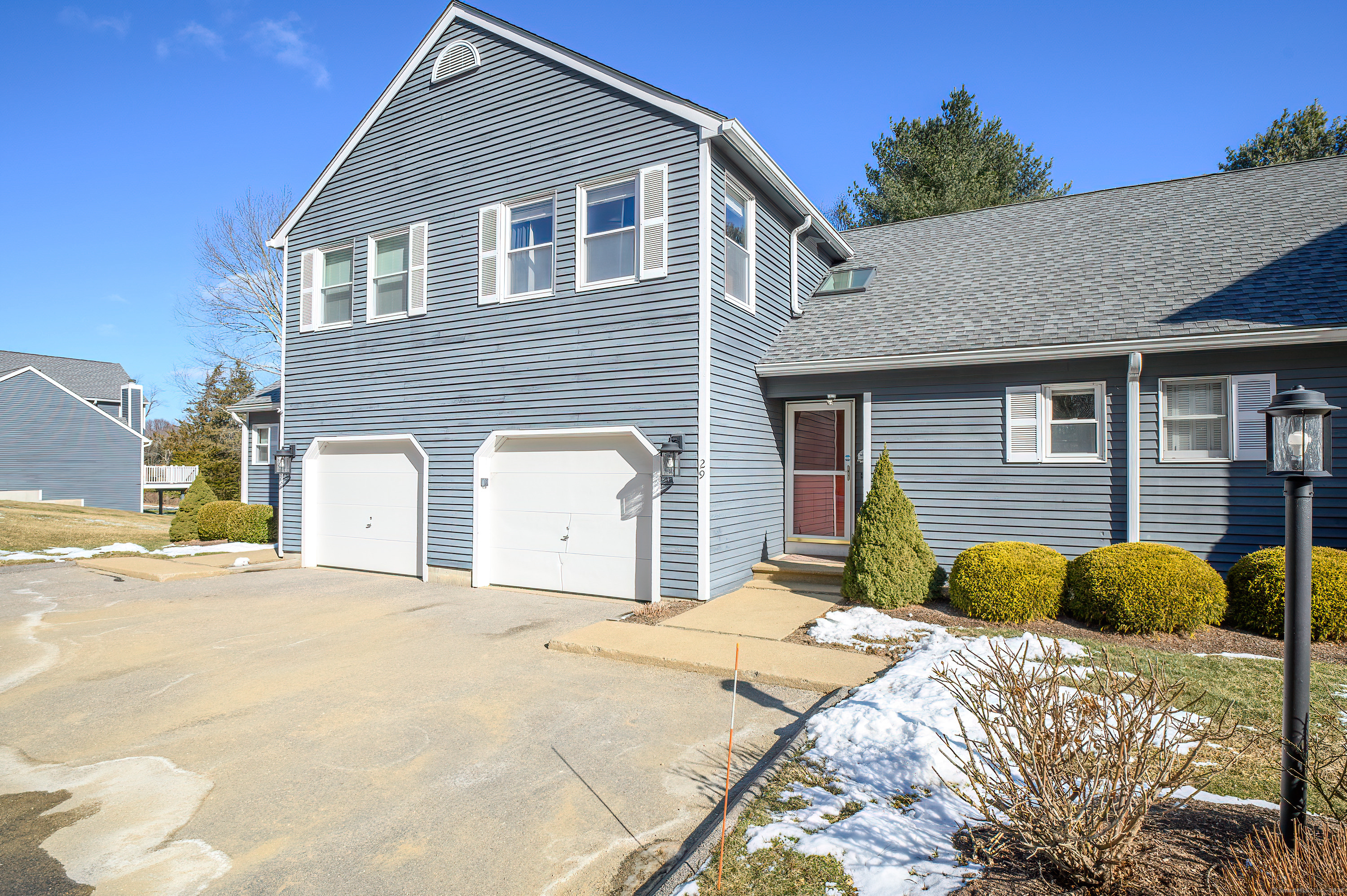 **Amazing Location and Layout!**This spacious townhouse has so much to offer. The two-story foyer and living room create an airy, open feel. Freshly painted in neutral tones, the foyer features tile flooring and a large coat closet, along with a convenient half bath for guests. The living room, complete with a propane fireplace, provides ample space for everyone to relax. Sliders lead to the back deck, perfect for grilling and enjoying the outdoors. Inside, you'll find a large dining room that can accommodate a full formal dining set. The kitchen will impress you with its abundance of cabinets-truly a rare find in a townhouse, providing storage for everything you need! Updated appliances are included. Off the kitchen is your private one-car garage, which also offers plenty of built-in storage shelving. Ascending the open staircase, you'll arrive at the primary bedroom, which features a ceiling fan/light, an en suite bath, and a spacious closet. A large second bedroom and a full second bath complete this level. The lower level is designed for versatility, ideal for a home office setup or other uses, with three finished rooms available. Currently, this space includes a party kitchen, two office areas, and a workout area, all with access to a walkout basement. The furnace is new! Most personal items are for sale, and a chair lift to the second floor will remain unless the buyer prefers otherwise.