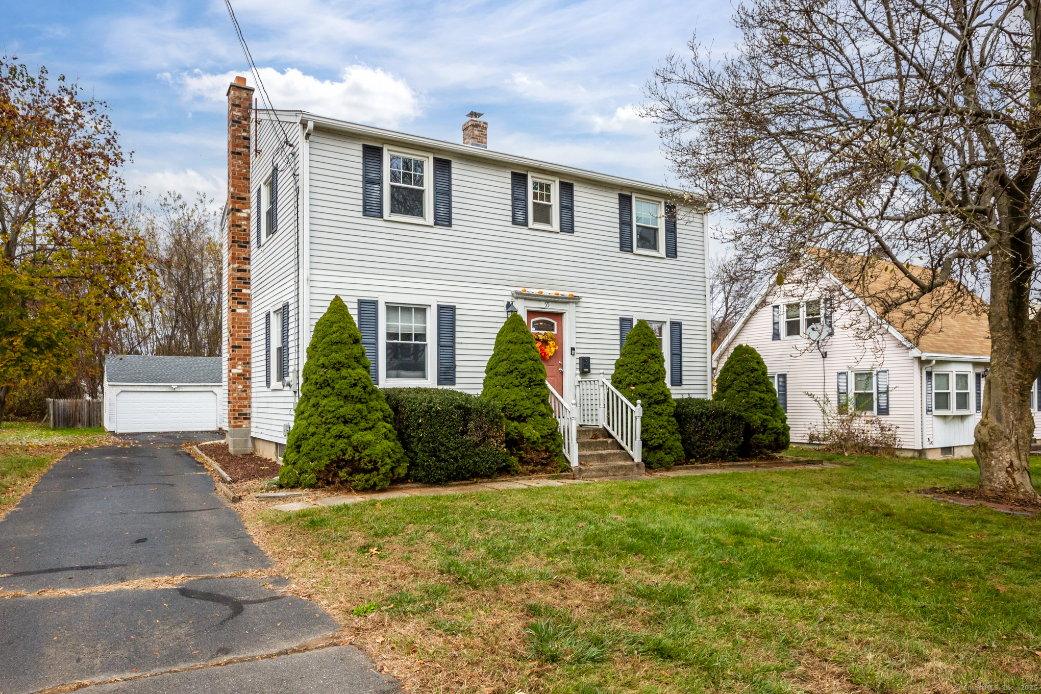 This beautifully updated 3-bedroom, 1.5-bathroom Colonial seamlessly blends modern upgrades with classic charm. The stylish kitchen boasts newly updated granite countertops, while the dining and living rooms feature elegant hardwood floors, creating a warm and inviting ambiance. Step outside to a spacious deck overlooking a partially fenced lot-perfect for relaxing or entertaining. Additional highlights include a detached 2-car garage, a partially finished basement, and the efficiency of natural gas. This turnkey home is ready for you to move in and make it your own! Sale subject to seller finding suitable housing.