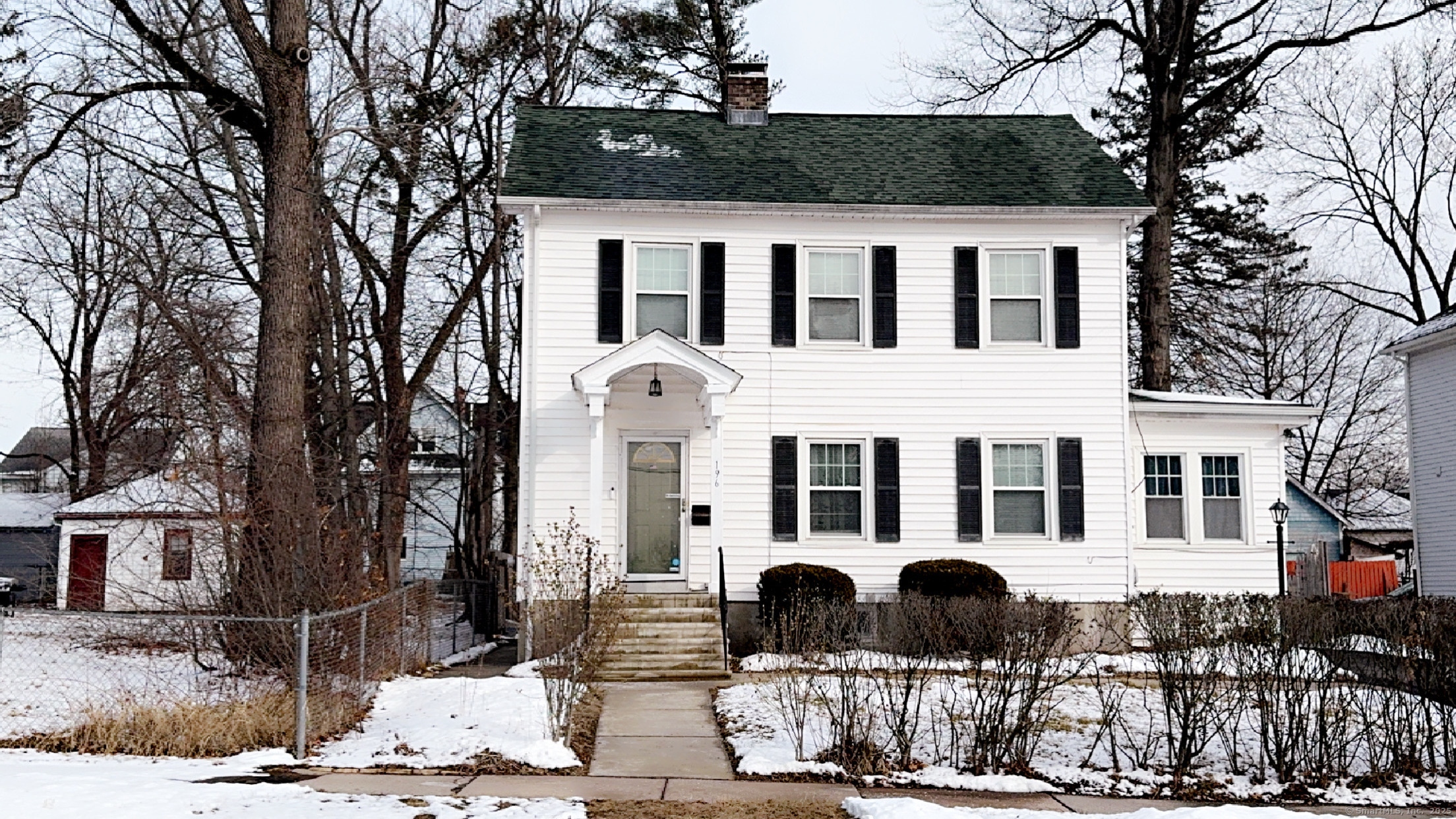 Welcome to this Charming updated 3-bedroom, 1.5-bath Colonial, offering classic charm with modern touches. This home features brand-new carpeting, creating a warm and inviting atmosphere. The spacious living and dining areas provide the perfect setting for entertaining, while the updated kitchen has ample cabinet space and modern finishes. Not to mention the side finished porch currently being used as an office. Upstairs, you'll find three generously sized bedrooms and a refreshed full bath with double vanity and bluetooth sounds. There's even room from expansion in the partially finished attic. Enjoy outdoor living in the private fenced in backyard, perfect for relaxing or entertaining. Conveniently located near schools, shopping and major highways, this home is truly ready for you to make it your own. Don't miss this opportunity-schedule your viewing today!