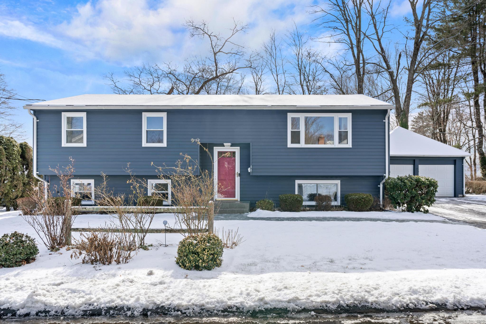 This wonderful home is on a private cul-de-sac street in the Unionville neighborhood, quiet yet so close to restaurants, local parks, and everyday conveniences. As you walk up the recently redone walkway a cheery red front door greets you. Inside notice the beautiful hardwood floors and plentiful natural light. The spacious living room is perfect for entertaining family and friends or just relaxing after a long day at work. The adjoining combination kitchen and dining room provides a nice flow. Neutral cabinets, granite counters, and plenty of storage are features of the kitchen, and a custom feature wall is a unique backdrop for your dining area. Down the hall find three bedrooms and a full bath with laundry. The lower level of this home is flex space perfect for many uses including a rec room, a home gym, or a home office. A second full bath on this level provides additional convenience. Outside a large covered deck overlooks the backyard with plenty of space for gardening and other pursuits. This home has been loved for many years and is ready for you to write its next chapter!