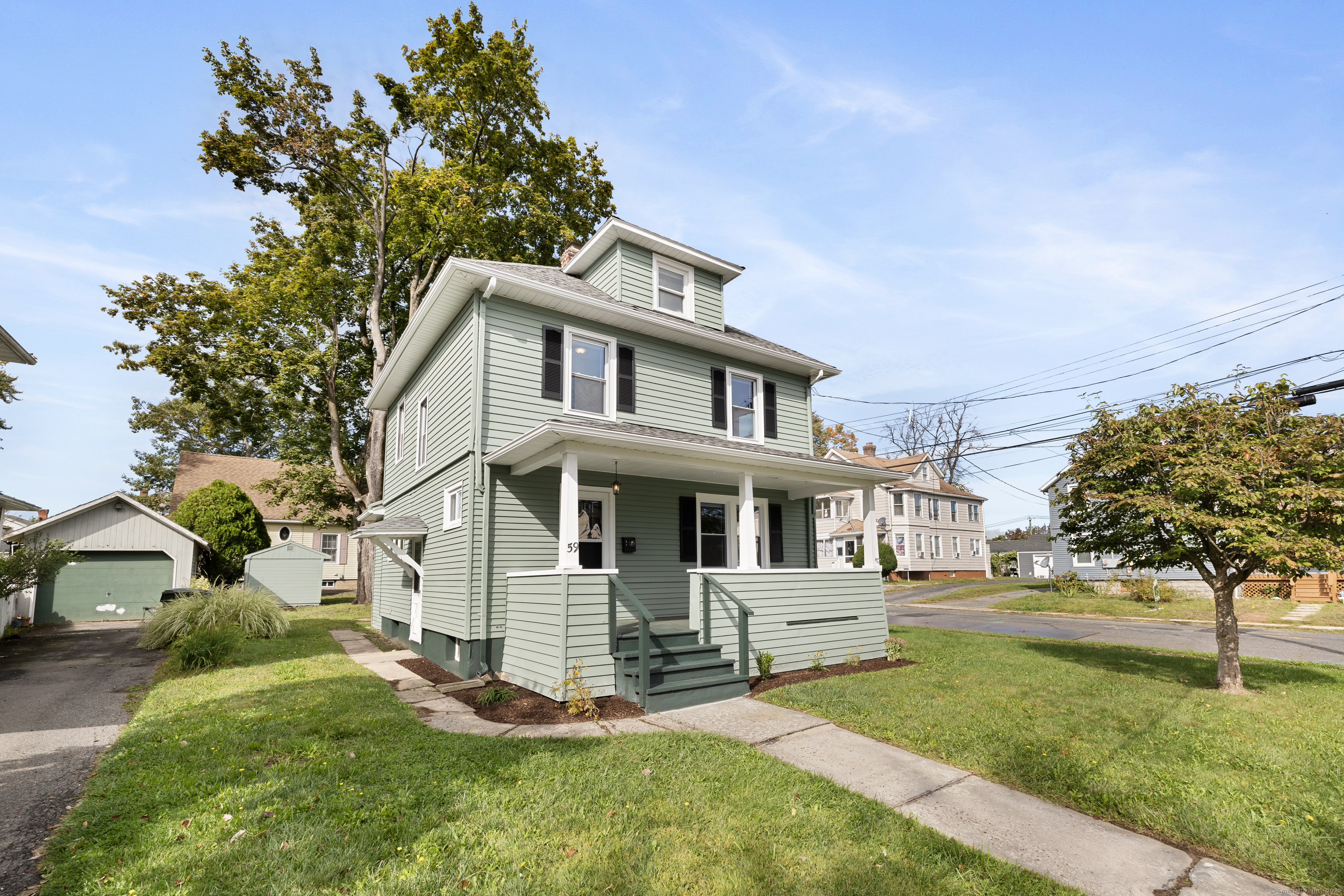 Welcome home to this beautifully updated 3-bedroom, 1.5-bath Colonial! This charming property offers modern updates throughout, blending style, comfort, and convenience. The stunning kitchen features stainless steel appliances, new granite countertops, and plenty of space to cook up your favorite meal. A stylishly renovated full bathroom adds to the home's appeal. Additional highlights include a newer roof, newer windows, a newer gas boiler, and a newer water heater for peace of mind. Freshly painted inside and out, this home is truly move-in ready! Enjoy the quiet neighborhood setting while still being just minutes from shopping, dining, and easy highway access. Don't miss this opportunity to make this cozy gem your new home!