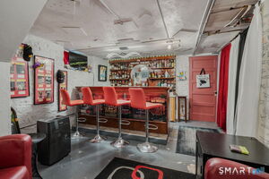 Wonderful basement entertainment space!