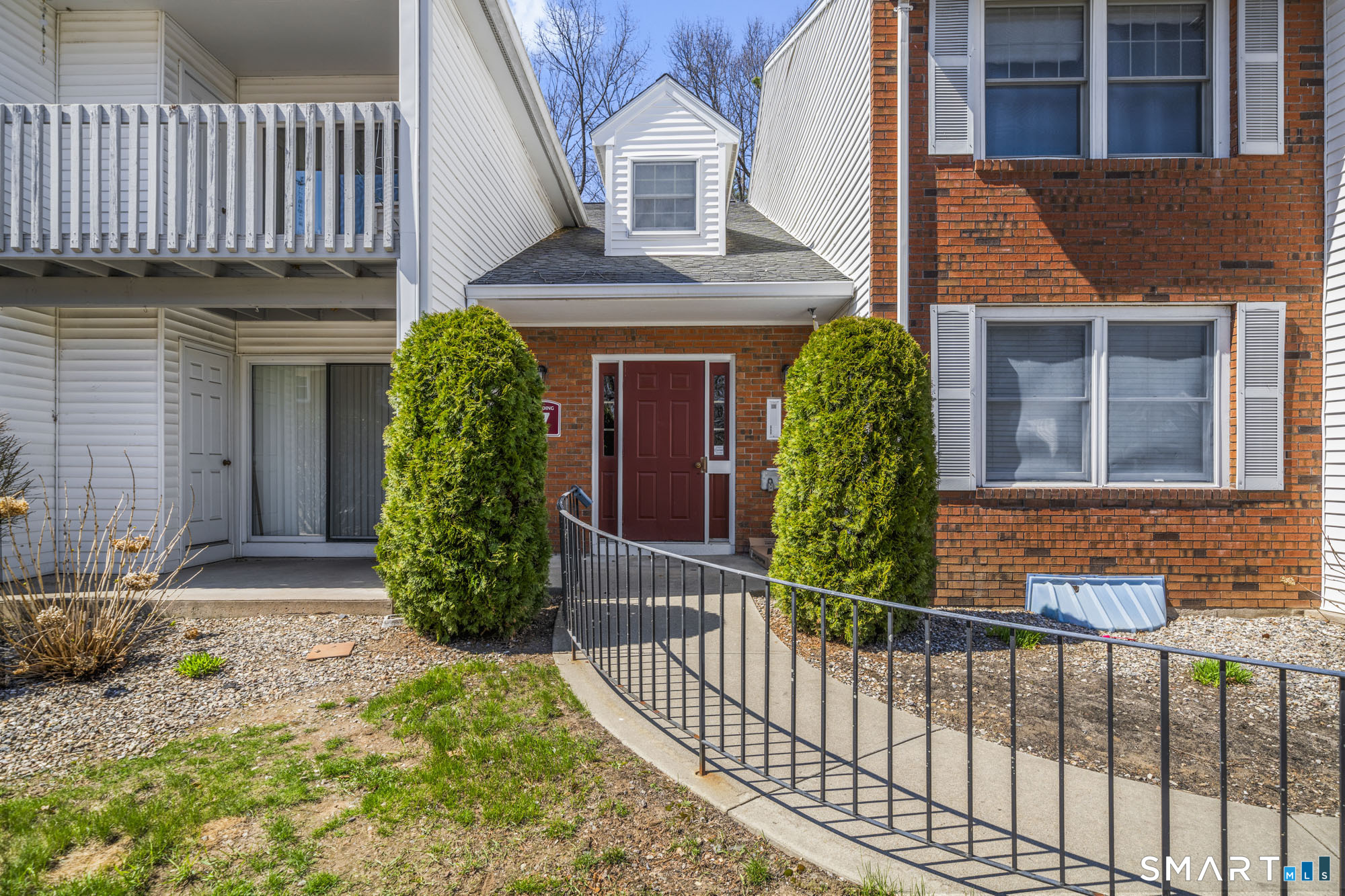 Second Floor end Unit at Concorde landing. Two bedrooms with two full bathrooms. Tiled floor in the kitchen, hardwood floors in living and dining room. Heat and A/C systems have been replaced. Private balcony overlooking the backyard accessed from sliders in the living room. HOA's at Concorde include the water and sewer bills. Gas Heat and Central Air. Its own private washer dryer in the unit! Storage area in the shared basement. Great location within the complex!