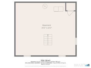 Lower level - laundry area and common storage area.