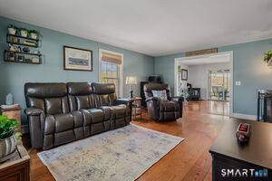 Living room open to family room creating easy flow