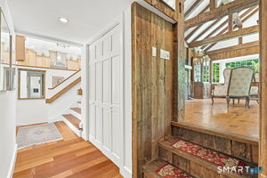 Steps leading from the main level into the living room.