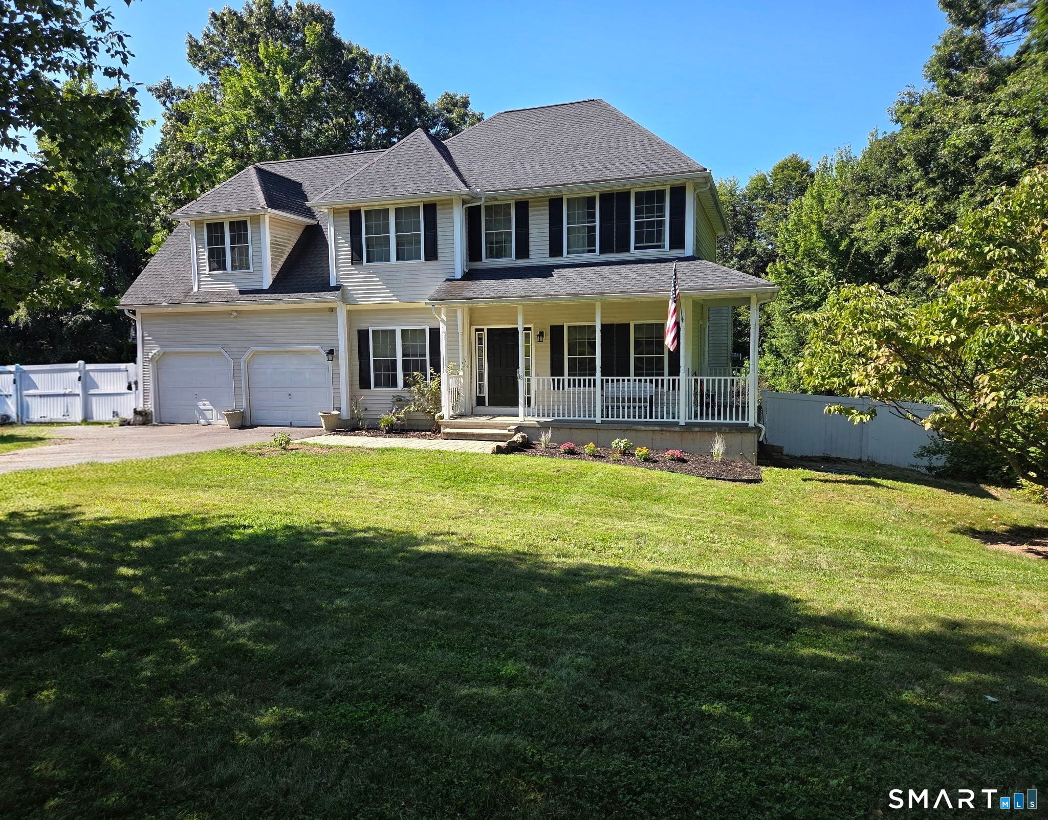 Welcome to your little slice of Treetop Lane!   Looking for space, privacy, and a home that feels like it has room for real life? You just found it! This charming Colonial offers 4 bedrooms, 2.5 baths, and approximately 2,600 sq. ft. of living space nestled on a beautiful 1.93-acre lightly wooded lot.  Step onto the inviting wraparound porch and imagine your morning coffee, evening conversations, or simply enjoying the peace and privacy that comes with a little breathing room. Inside, the open kitchen and family room create the perfect setup for entertaining, with a cozy fireplace adding just the right touch of warmth.  The spacious primary bedroom features its own private bath and walk-in closet, while the additional bedrooms provide plenty of room for family, guests, work-from-home space, or whatever life calls for next. A full walk-out basement offers even more potential for storage, hobbies, recreation, or future finishing.  With an attached 2-car garage, central air, natural gas, private well and septic, and a gorgeous tree-lined setting, this home checks plenty of boxes.  Come see why Treetop Lane might just be your next favorite address!   Open Houses: Saturday & Sunday, September 12th & 13th, 12-2 PM  Highest & Best Offers Due: Monday, September 14th at 4 PM