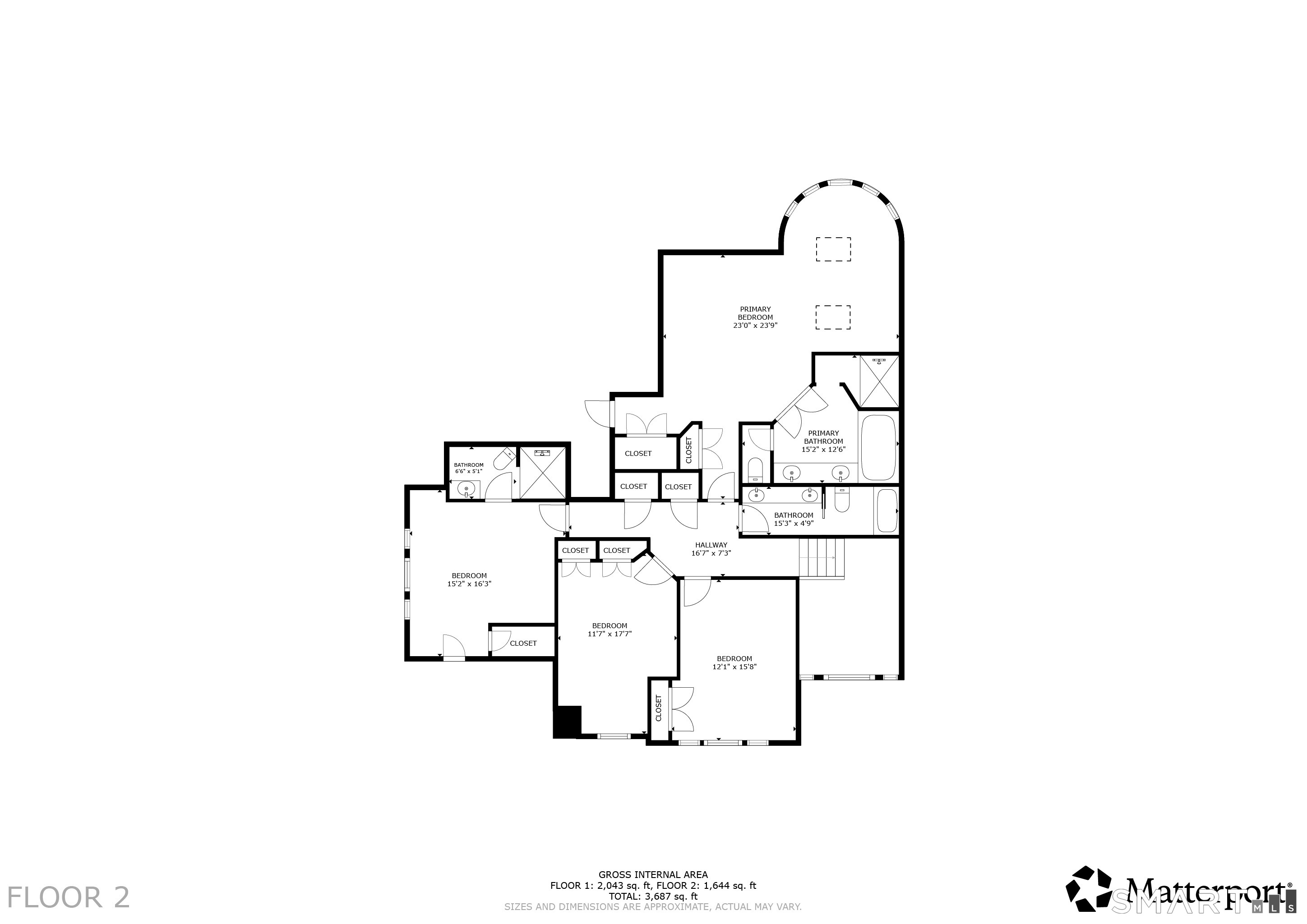 2nd Floor - complete with laundry chute in the hall leading down to the laundry room!