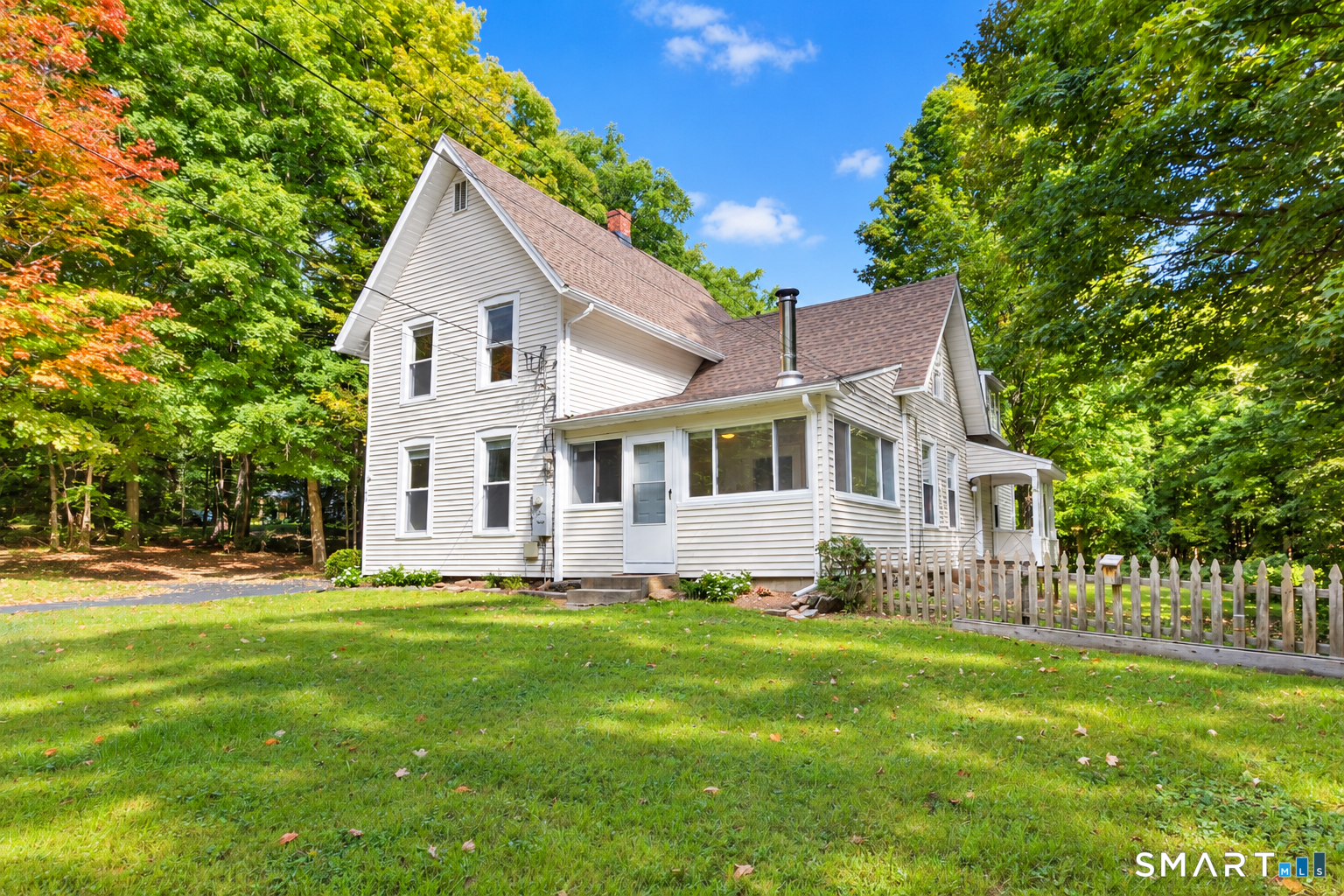Welcome home to this charming antique Colonial, offering the perfect blend of historic character and modern updates. Set in a private setting with protected state land directly across the street, this inviting home combines peaceful country living with everyday convenience.  Inside, you'll find a flexible floor plan featuring 3 bedrooms, 2 full bathrooms, plus an additional room ideal for a 4th bedroom or home office.  Thoughtfully updated and move-in ready, the home features a new kitchen, two beautifully updated bathrooms, fresh paint throughout, new laminate flooring on the main level, new carpeting upstairs, and a new furnace.  Enjoy the best of Granby living with Lost Acres Orchard and Lost Acres Vineyard just a short walk away. Granby Town Center, with its award-winning restaurants, shopping, and highly regarded schools, is only a short drive away. A wonderful opportunity to enjoy the warmth and character of an antique home with the comfort of today's updates.