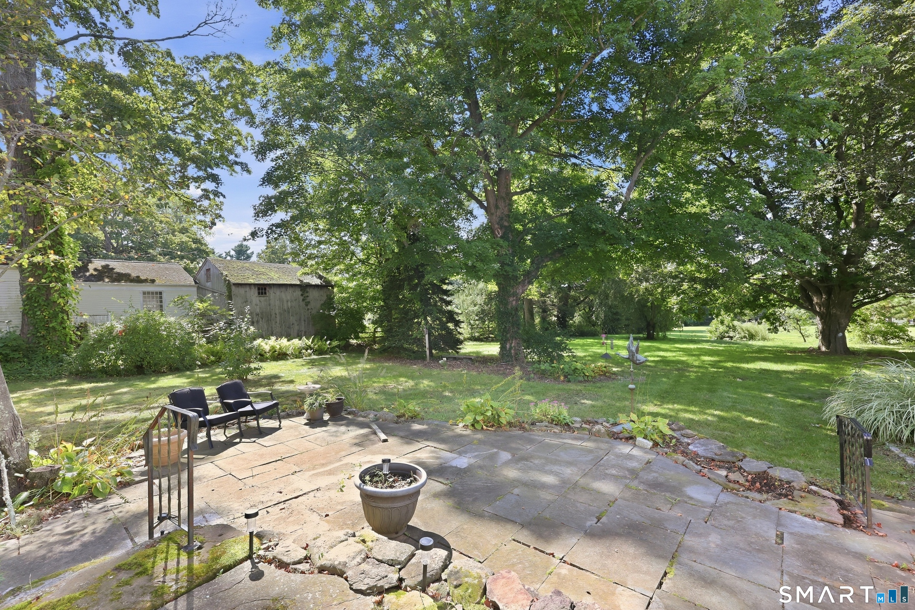 Peaceful backyard setting.