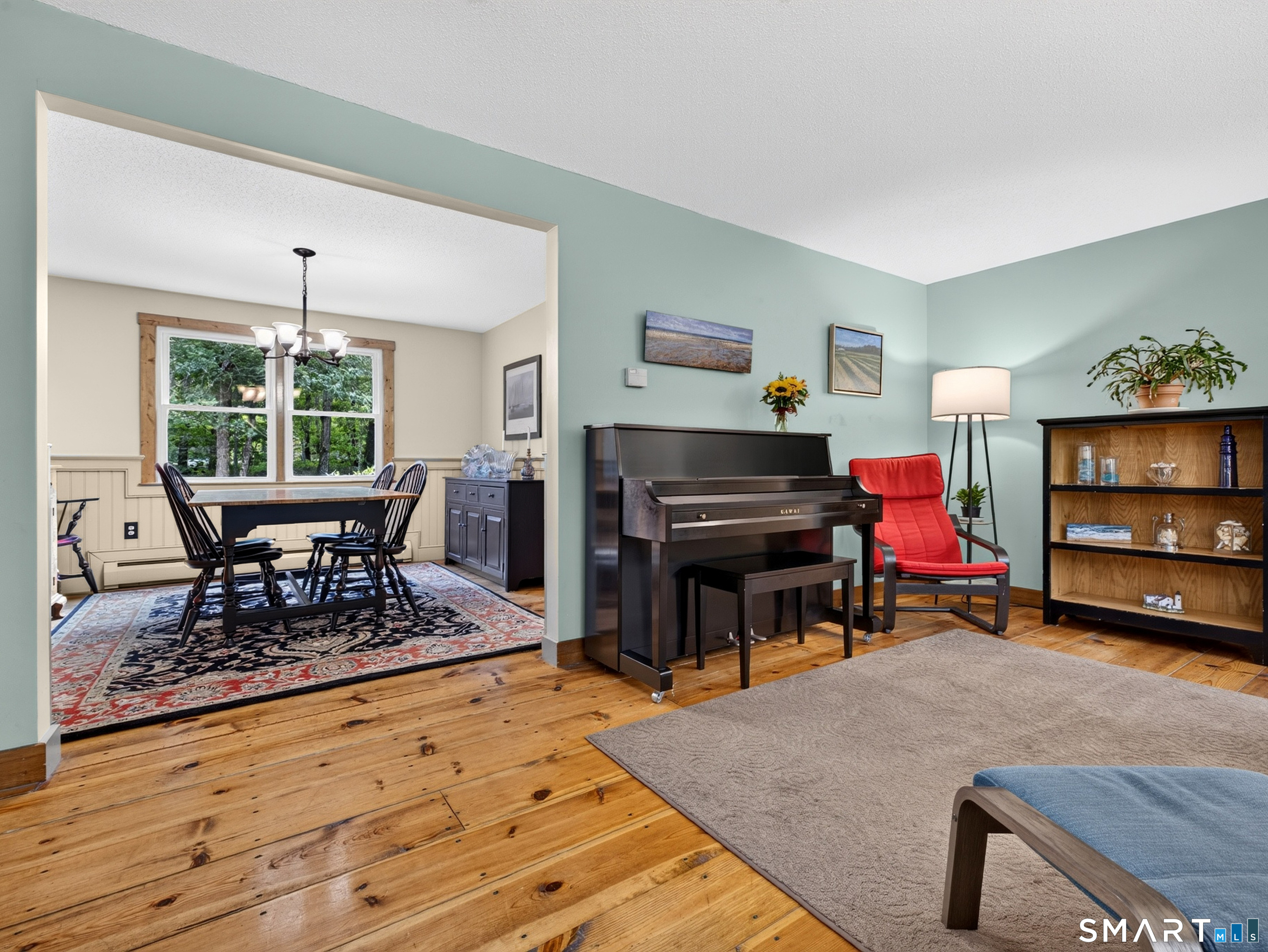 Dining room flows nicely into the Living room.