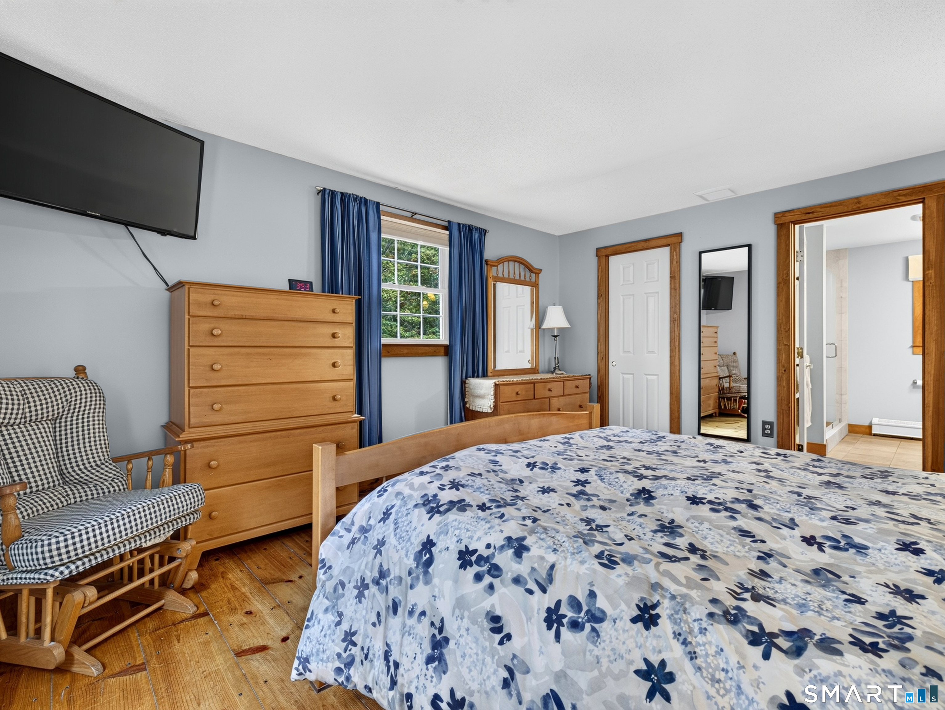 Primary bedroom with walk-in closet.