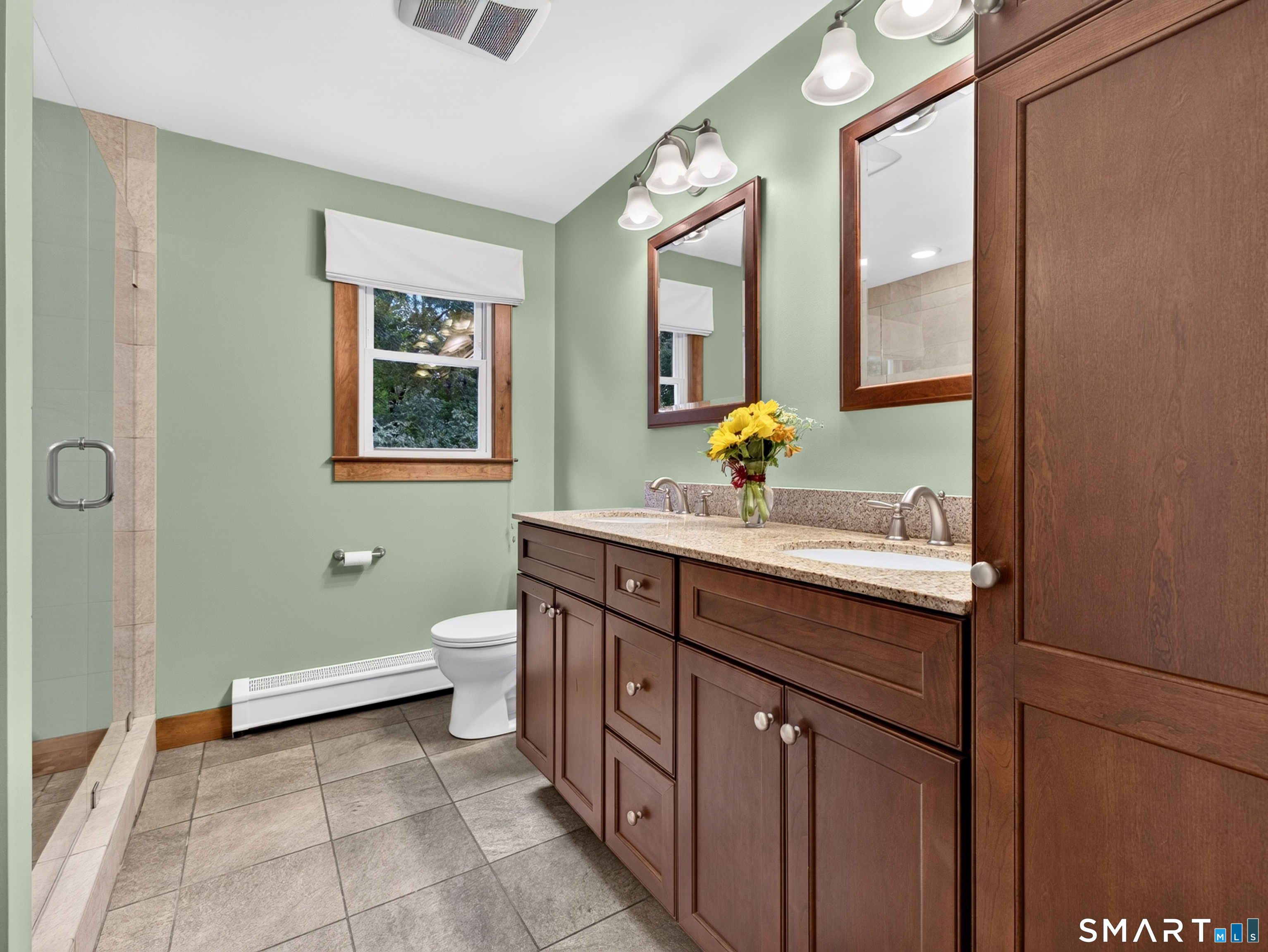 Nicely updated Primary bathroom.
