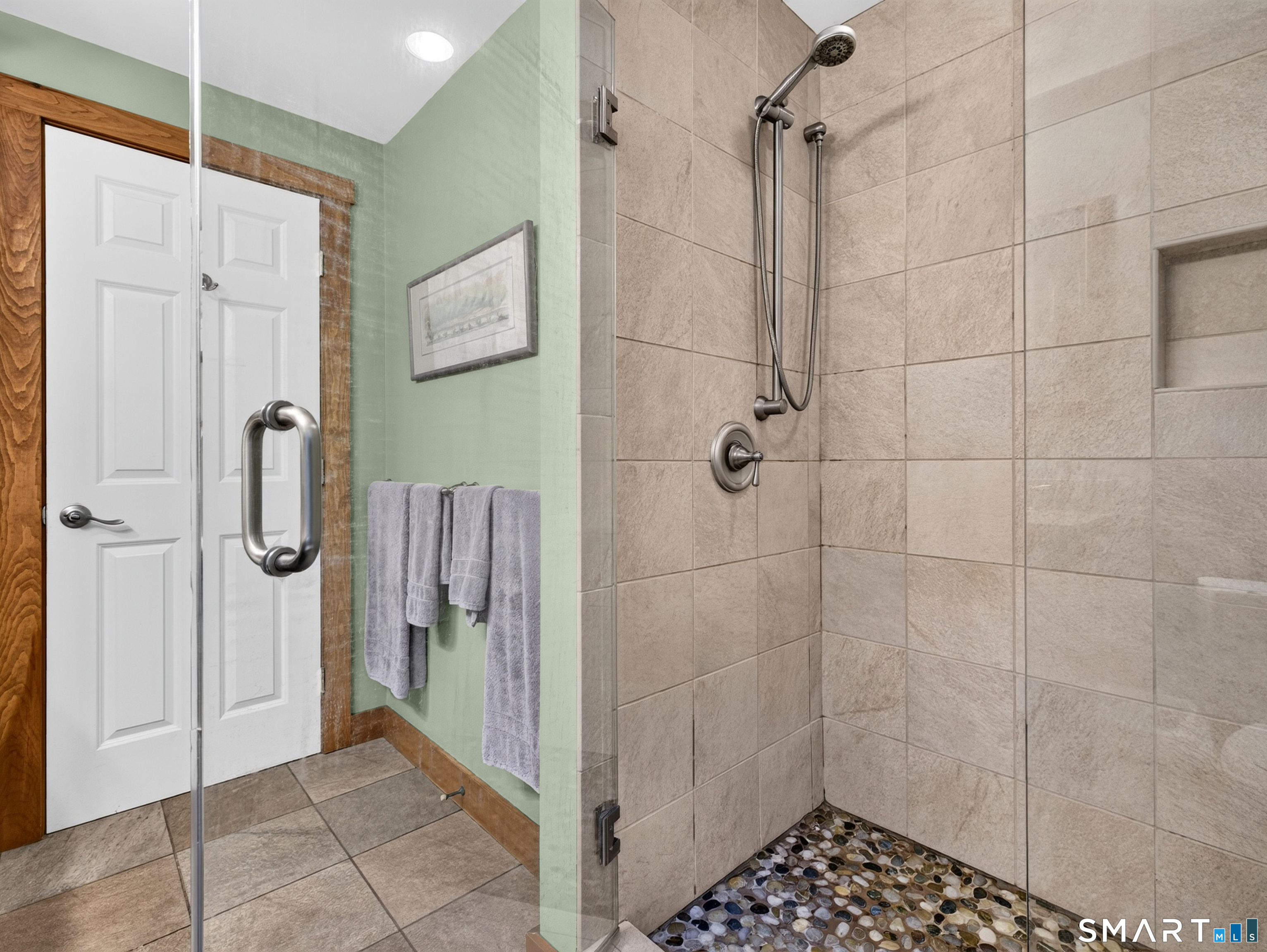 Lovely walk-in shower.