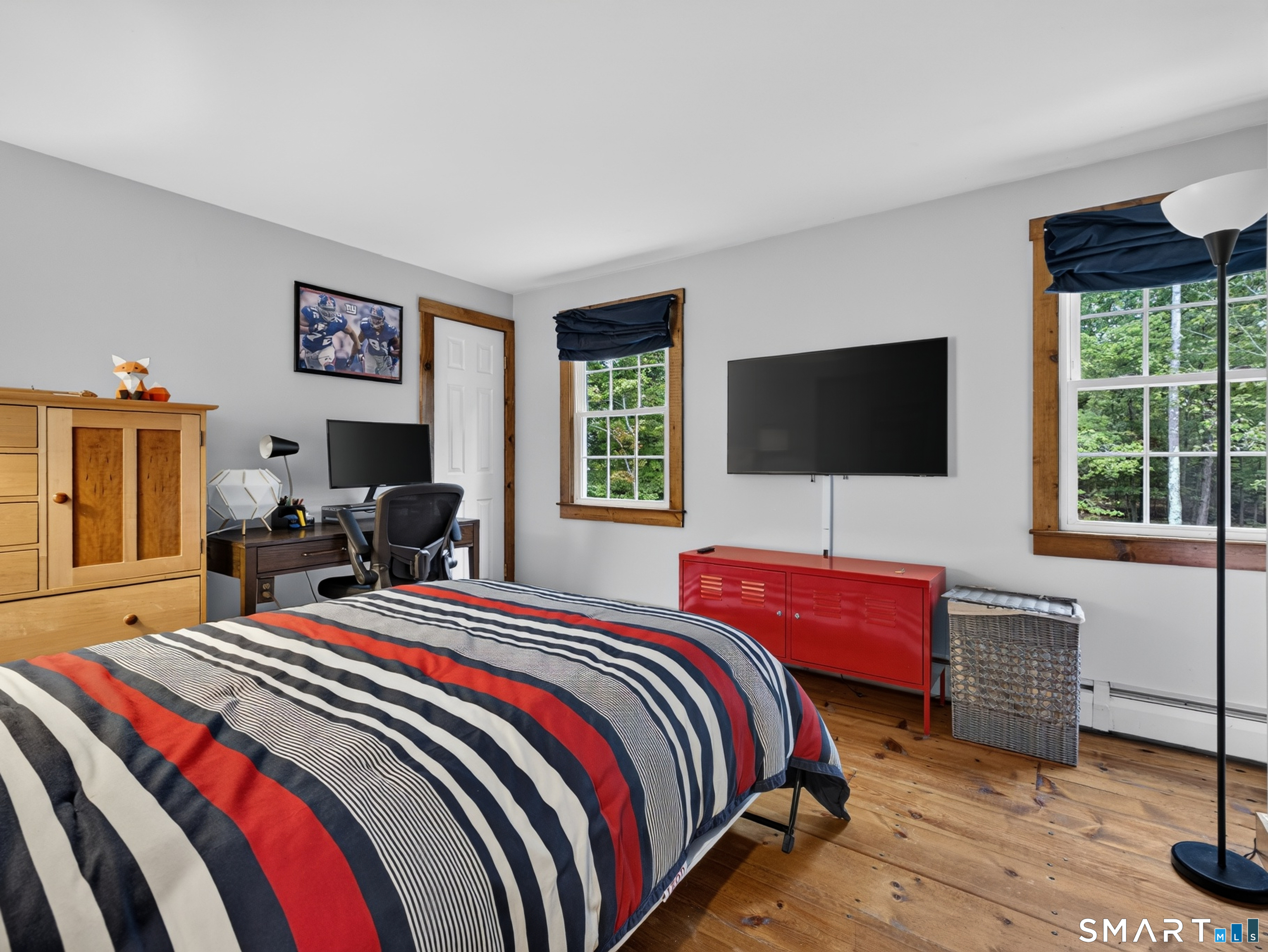 There is a walk-up attic off of this bedroom.