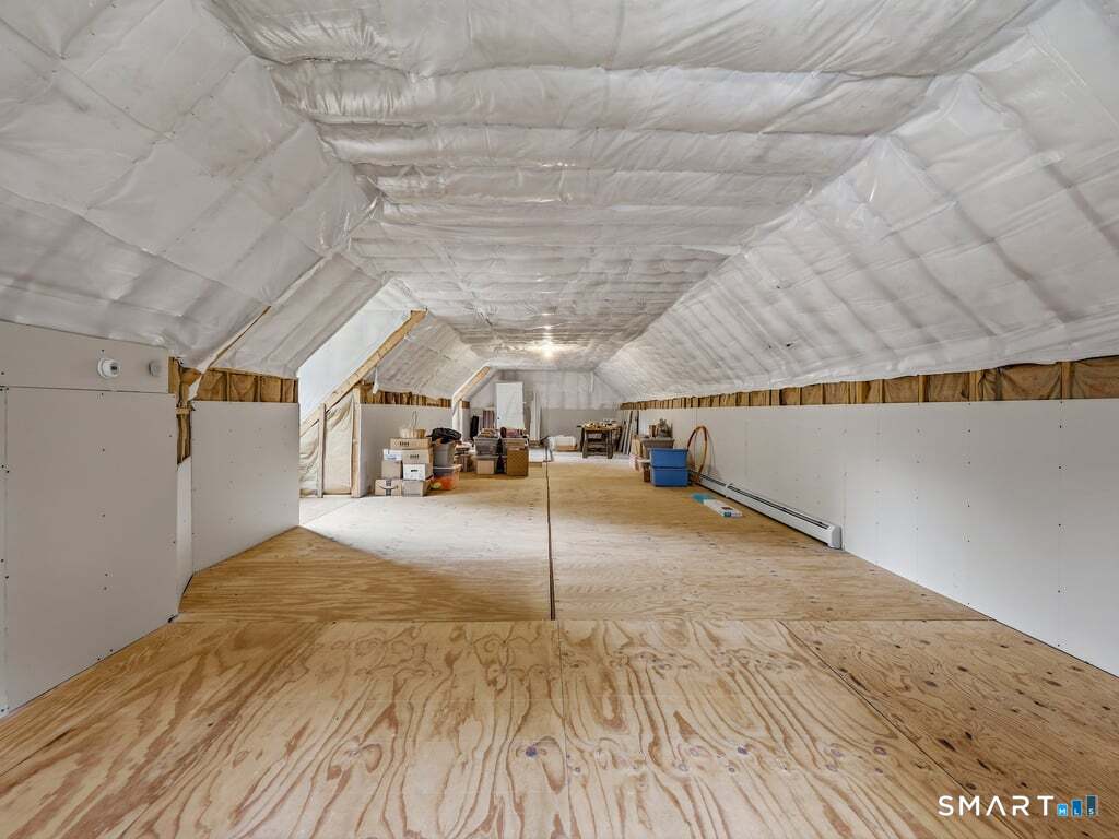 Partially finished heated walk up attic
