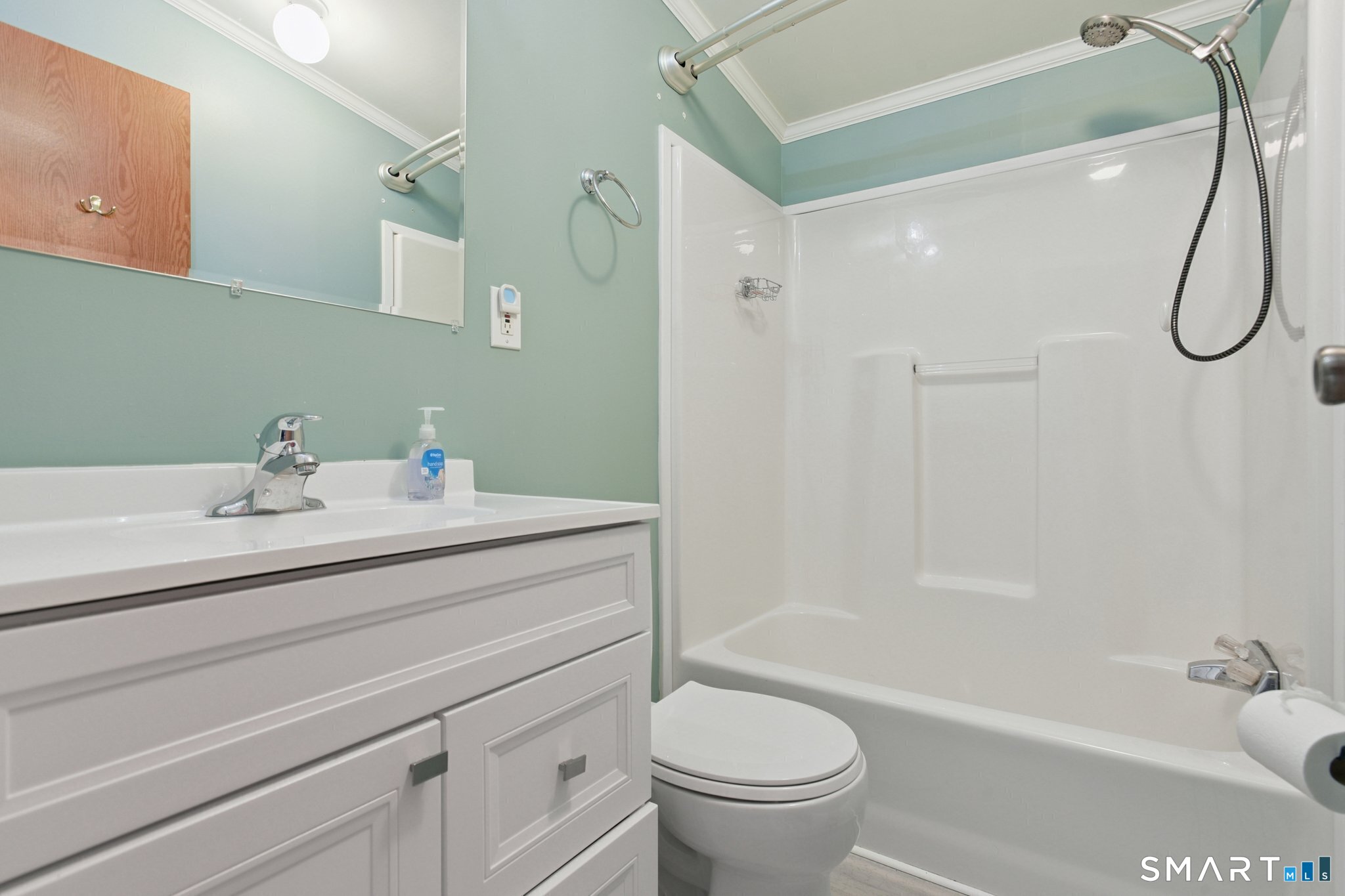 The remodeled bath