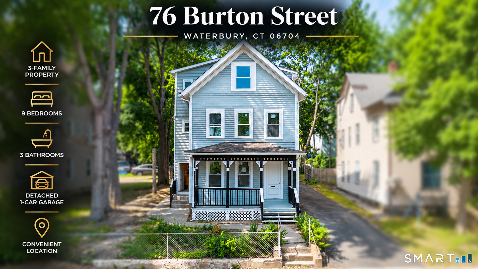 Photo 1 of Multi family home for sale at 76 Burton St, Waterbury, CT 06704 | MLS# 24181382 | Listing updated on 2026-10-05