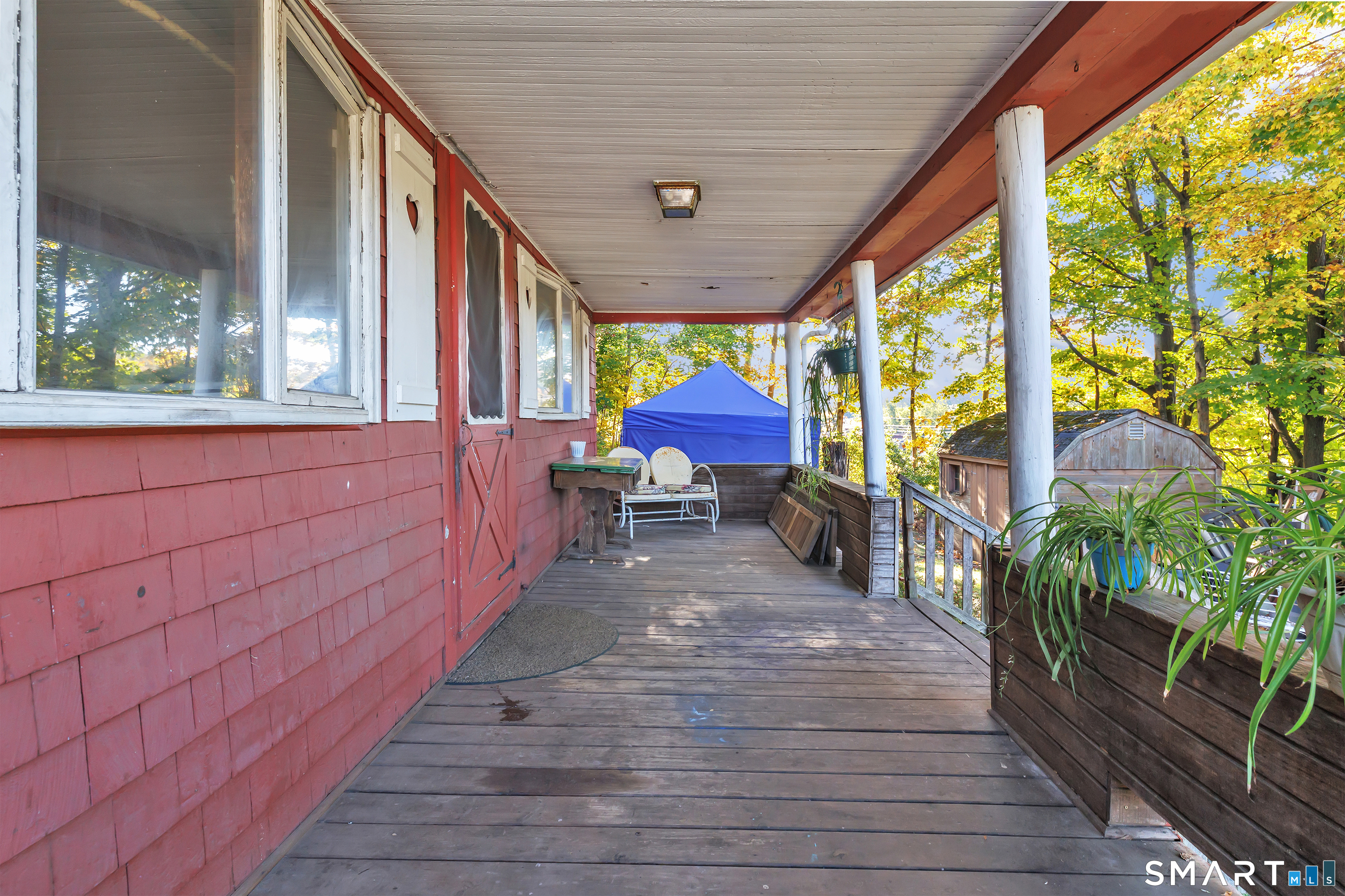 Long Front wooden porch