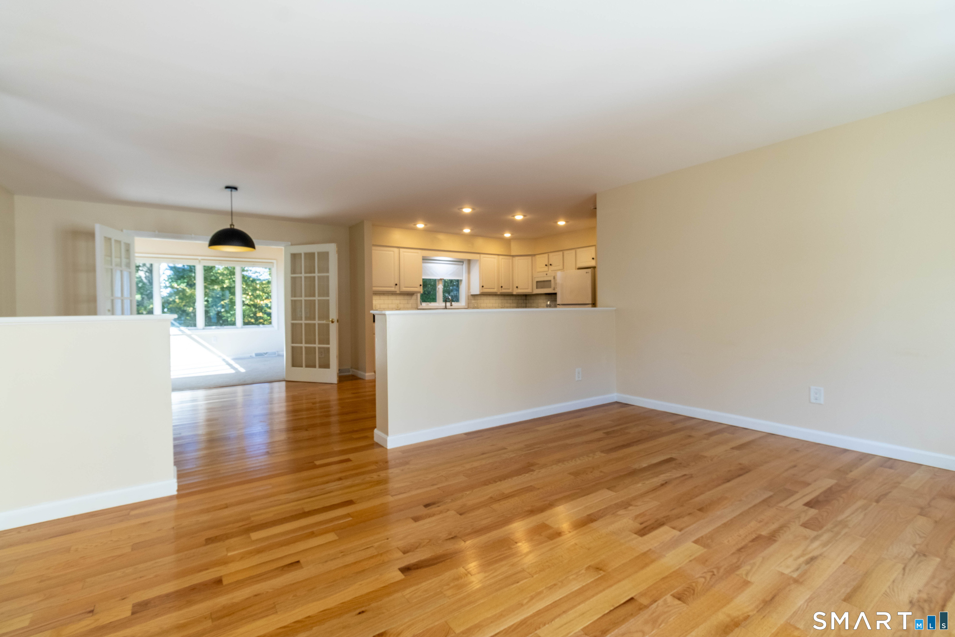 Living room is open to the dining area and kitchen