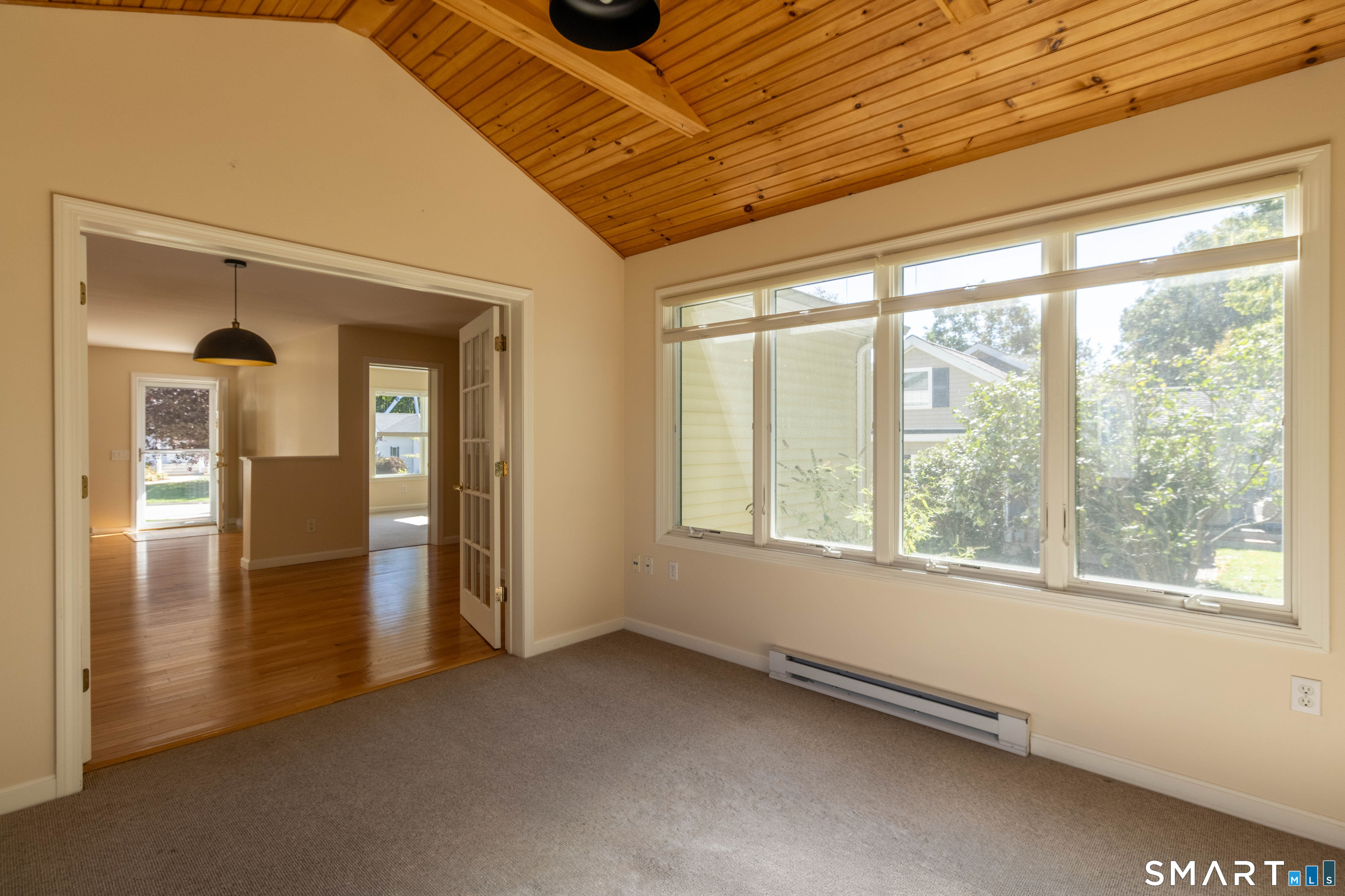 Sunroom is off the dining area