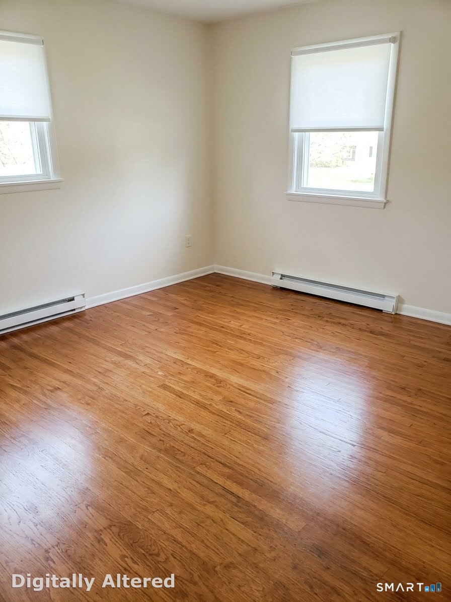 This bedroom photo was digitally enhanced by AI