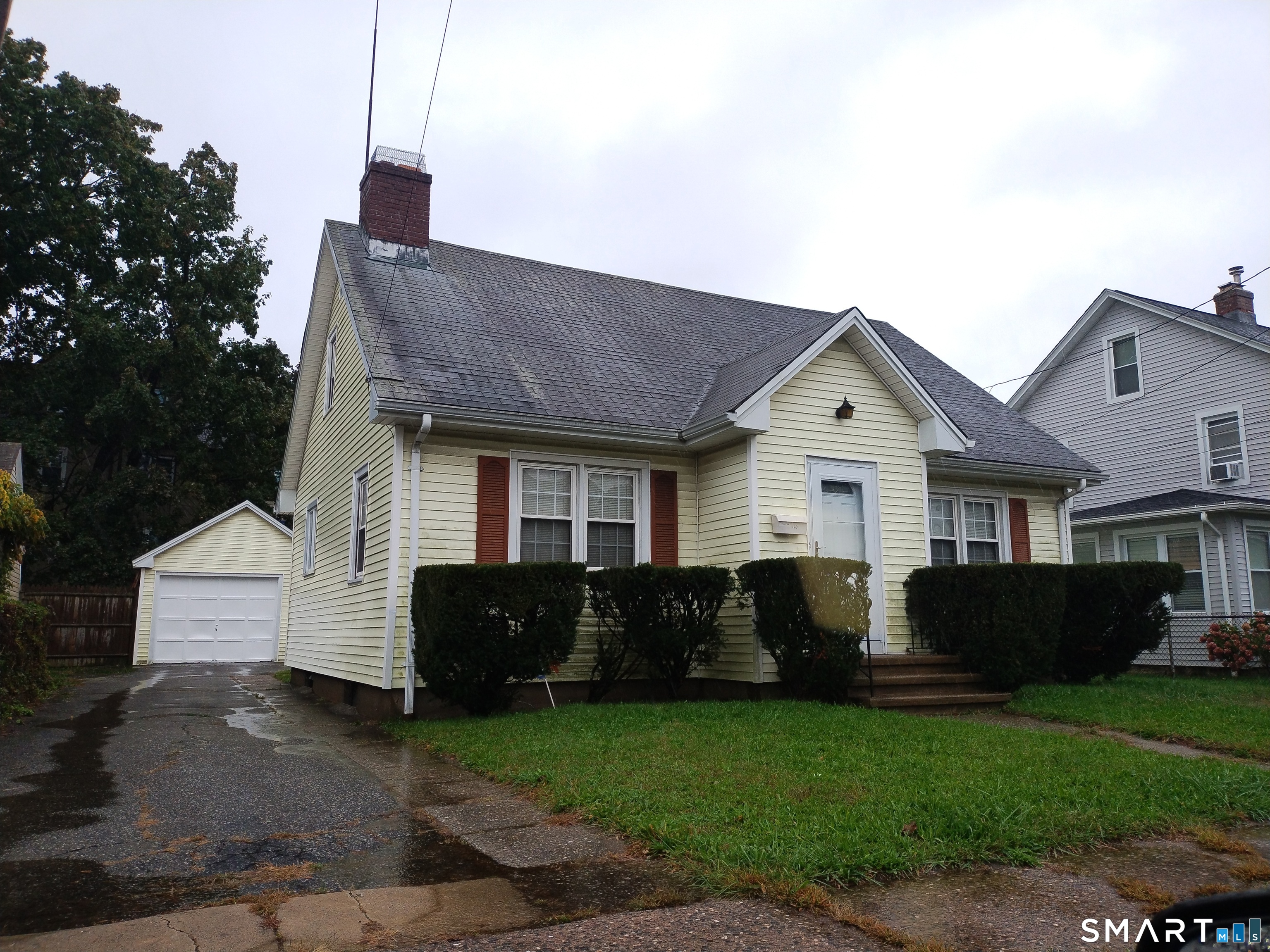 Three to four bedroom dormered Caped Cod home. Nice level lot with one car garage. Fireplace, central air conditioning. Dormered 2nd floor bedrooms. Large basement with high ceiling can be finished for additional space. New hot water heater. Conveniently located just 2 blocks from Beardsley Park. Call a Realtor to see this home today !